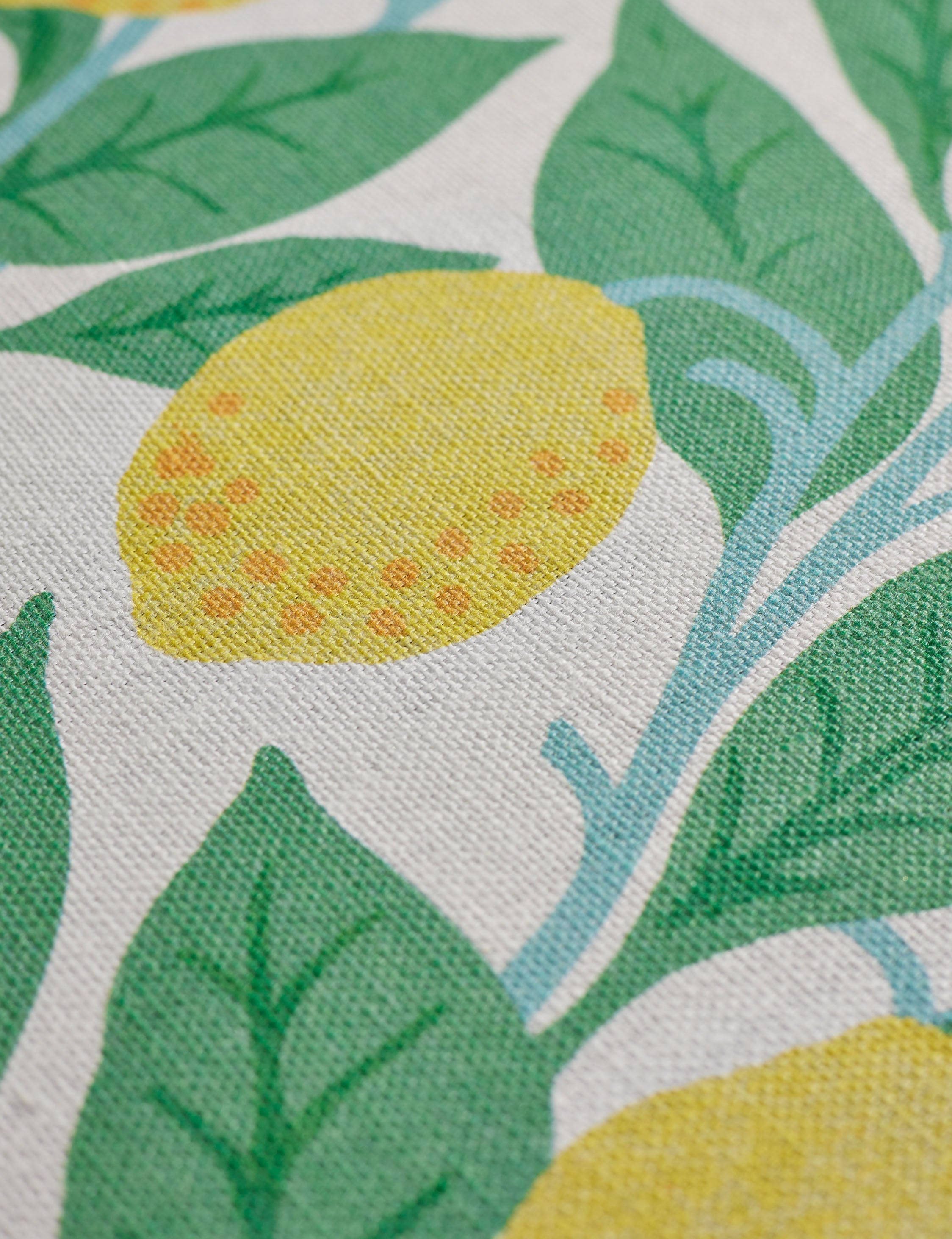 Lulu and Georgia - Lemons on Natural on Linen by Nathan Turner