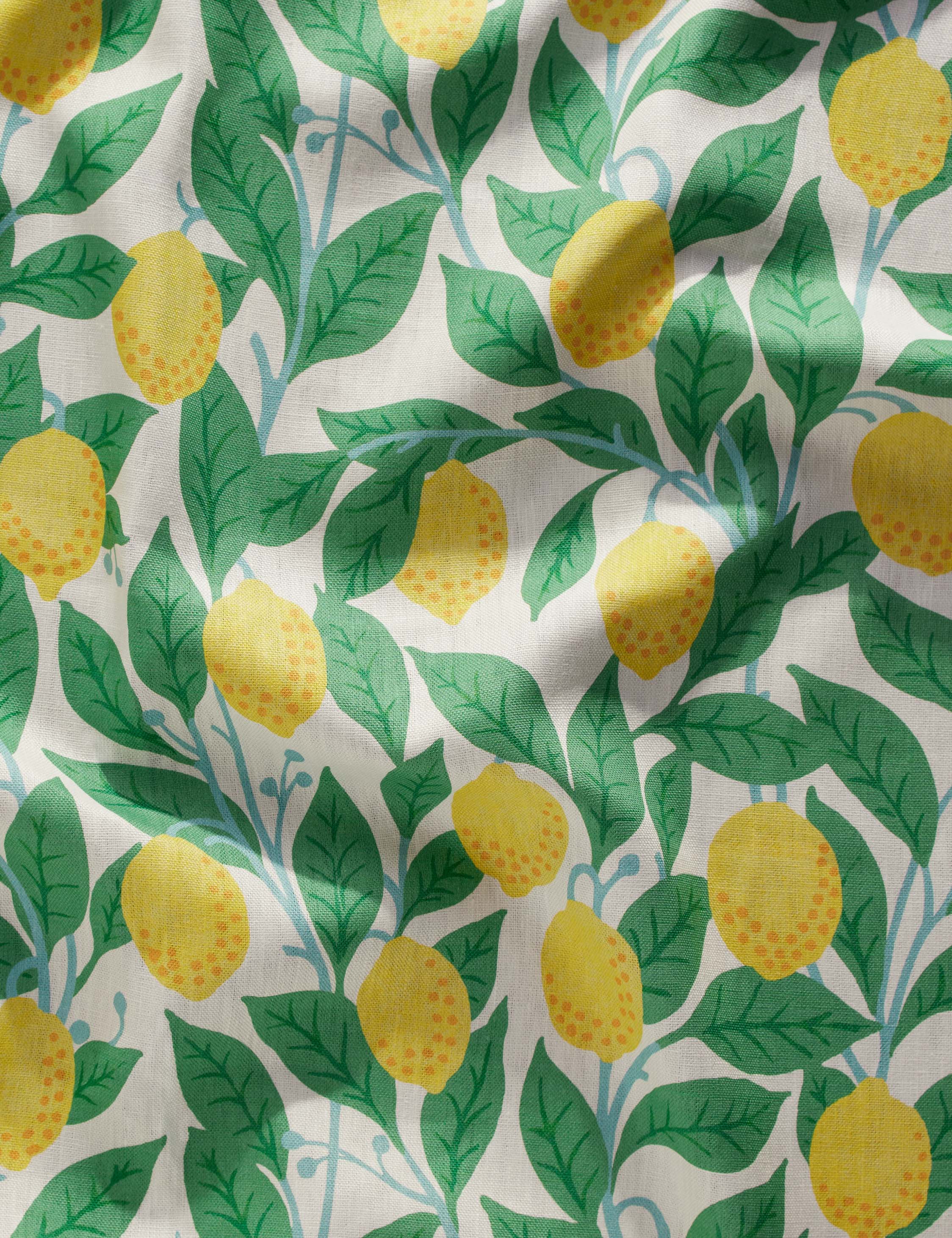 Lulu and Georgia - Lemons on Natural on Linen by Nathan Turner