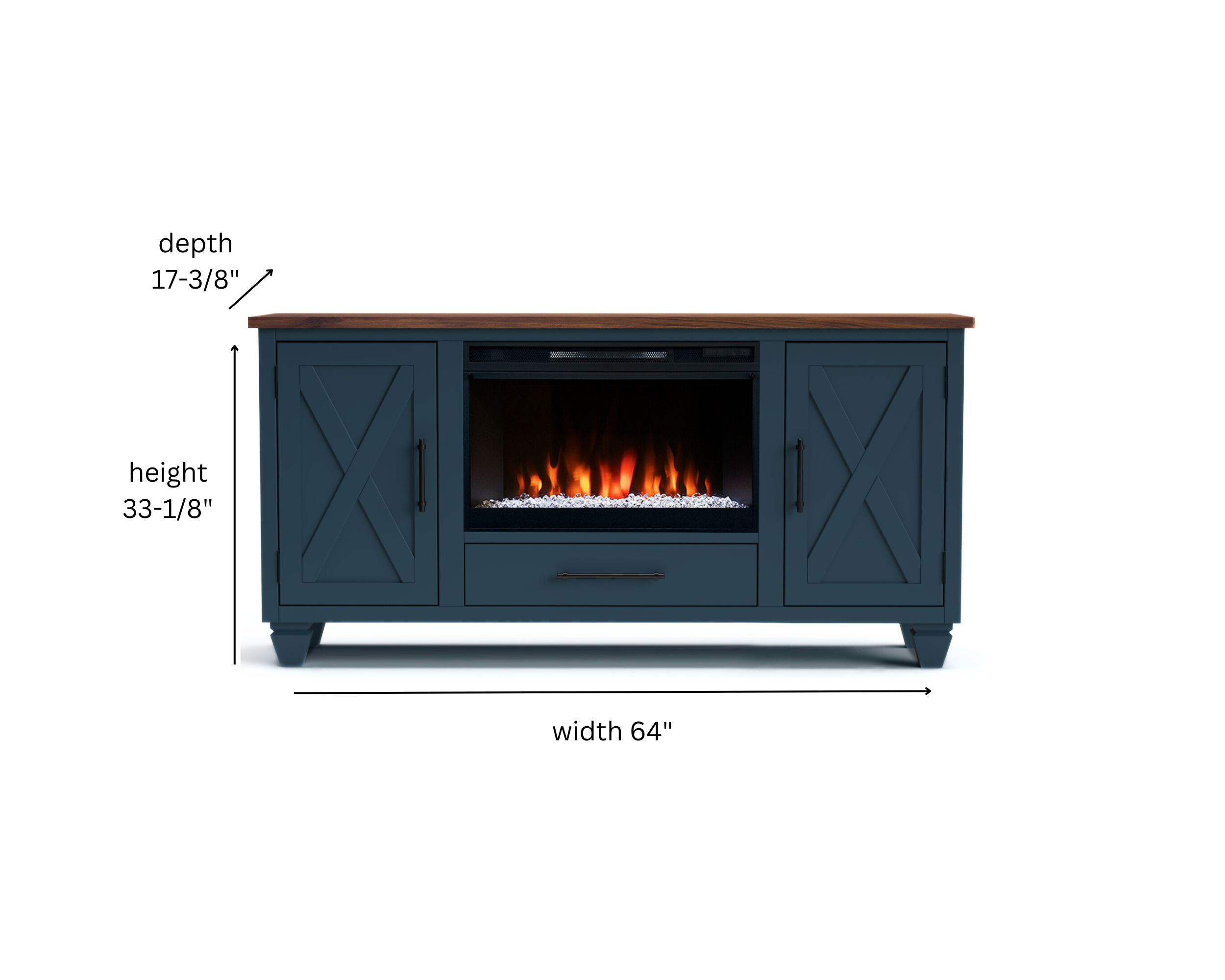 Real Cozy - 64" Liberty Fireplace TV Stand