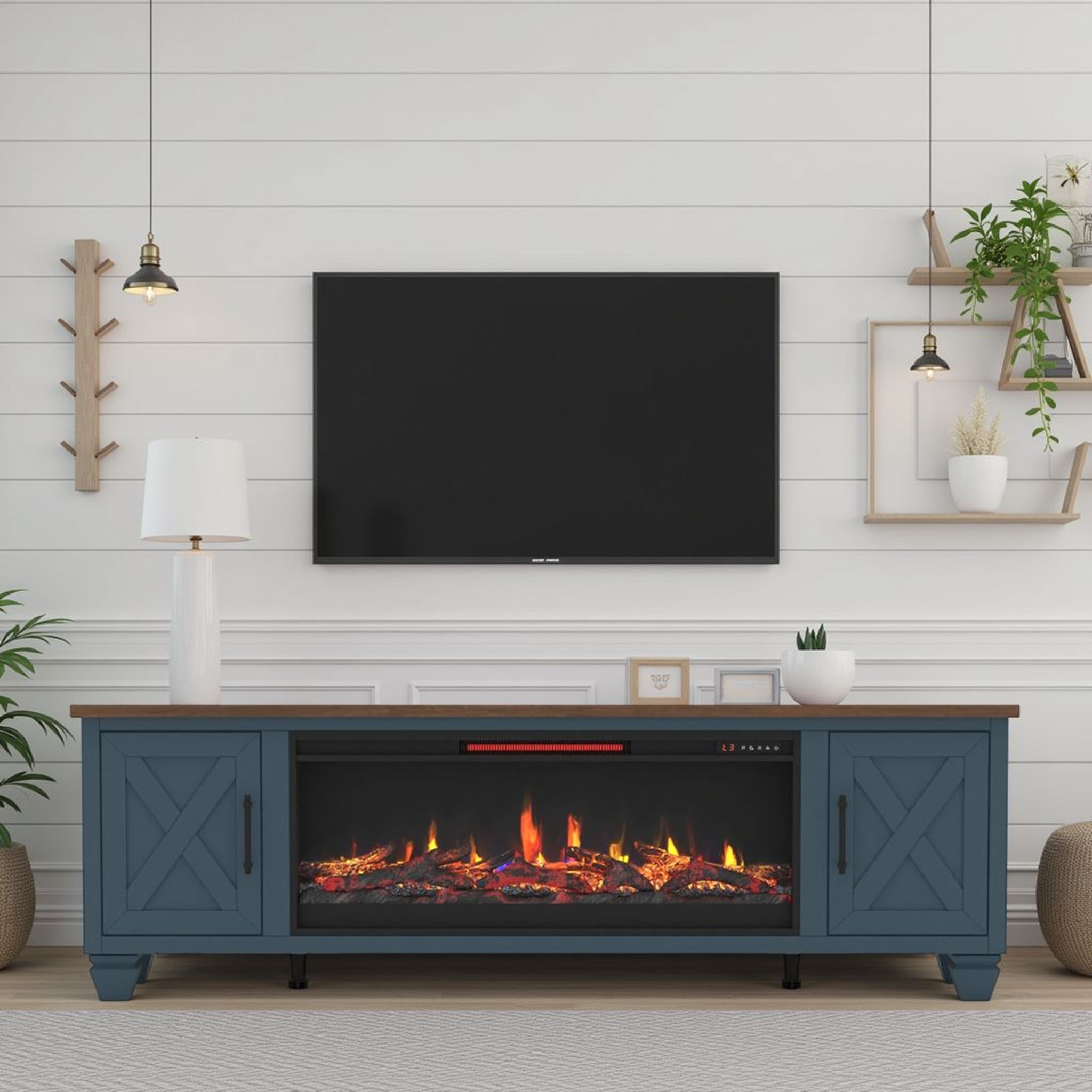 Real Cozy - 78" Liberty Fireplace TV Stand