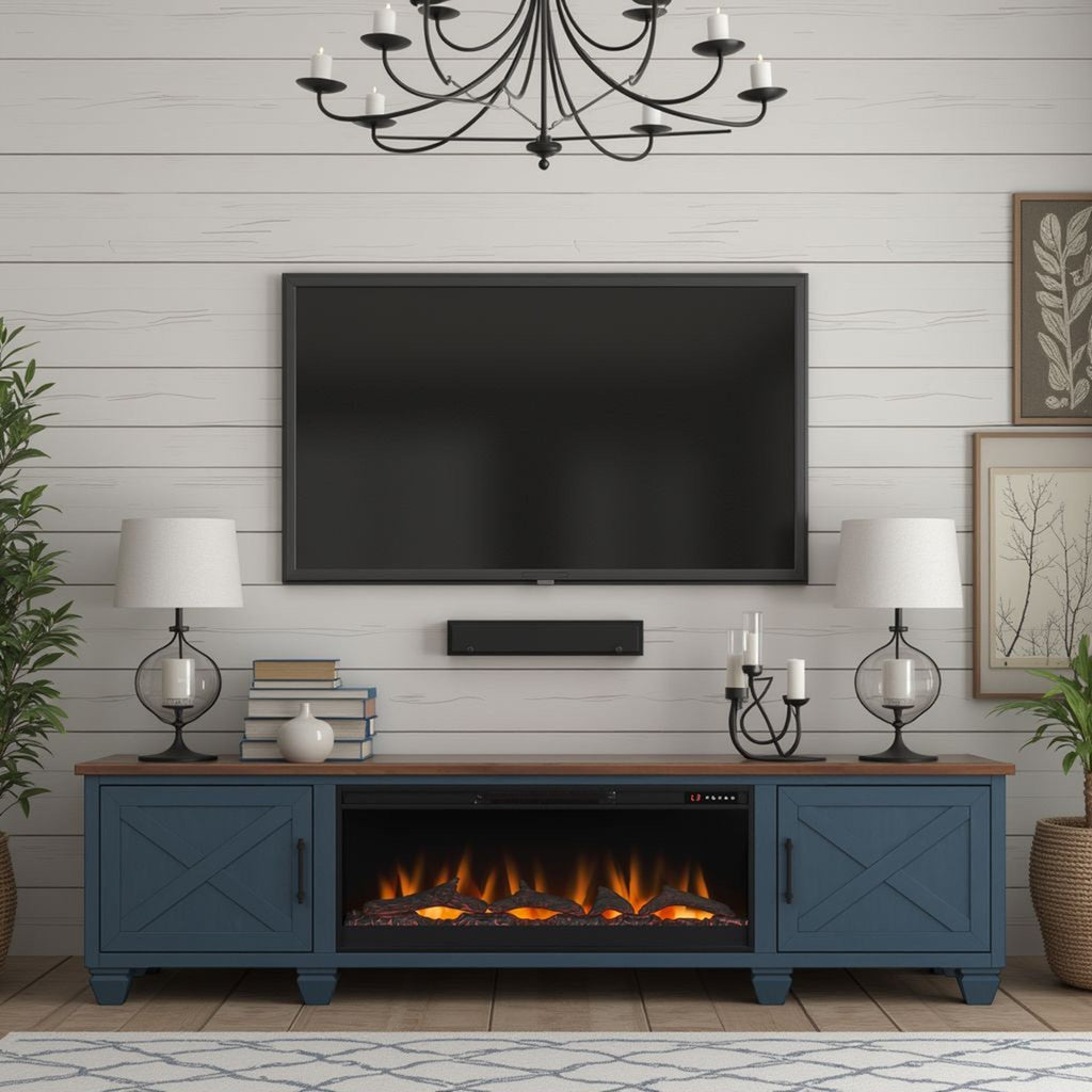 Real Cozy - 95" Liberty Fireplace TV Stand