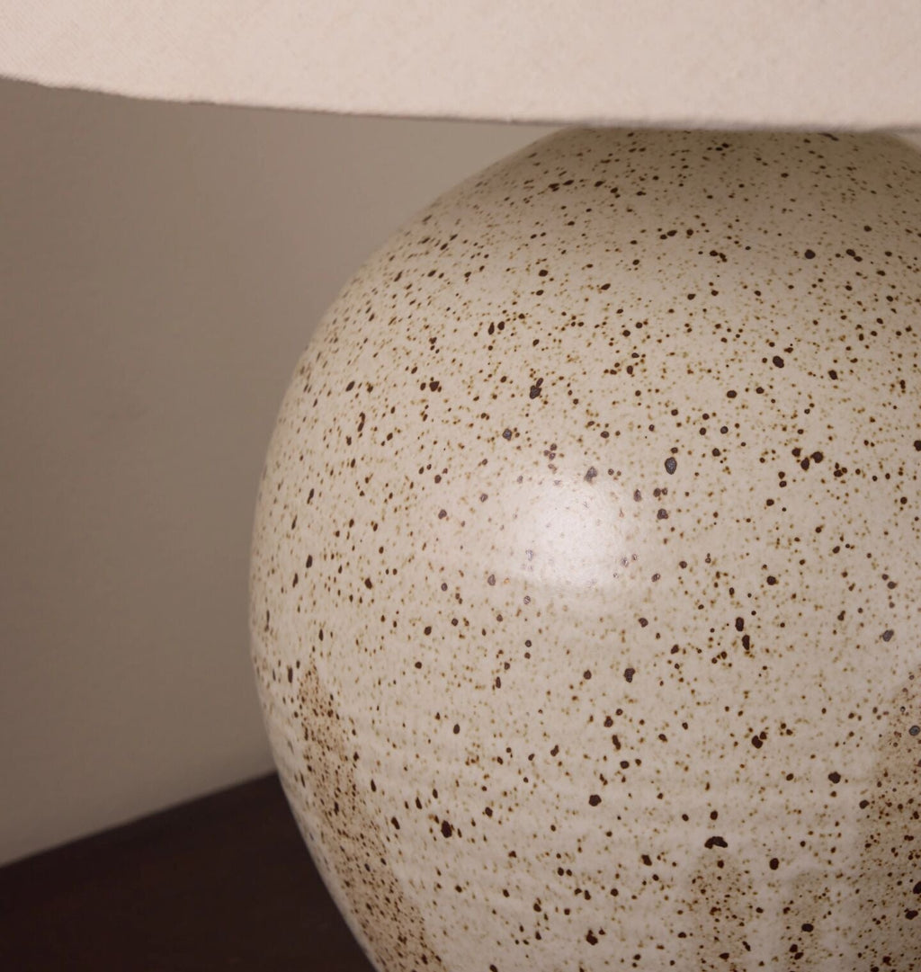 Amber Interiors - Orb Table Lamp in Mottled Ivory