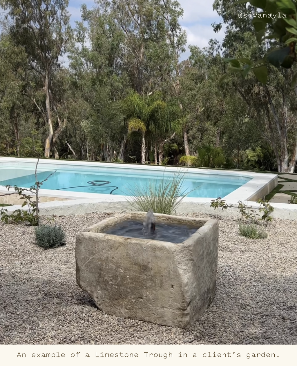 Olive Ateliers - Limestone Trough - Round