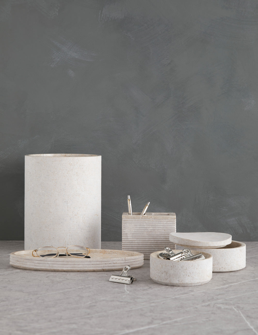 Lulu and Georgia - Limestone Bath Accessories by Kassatex