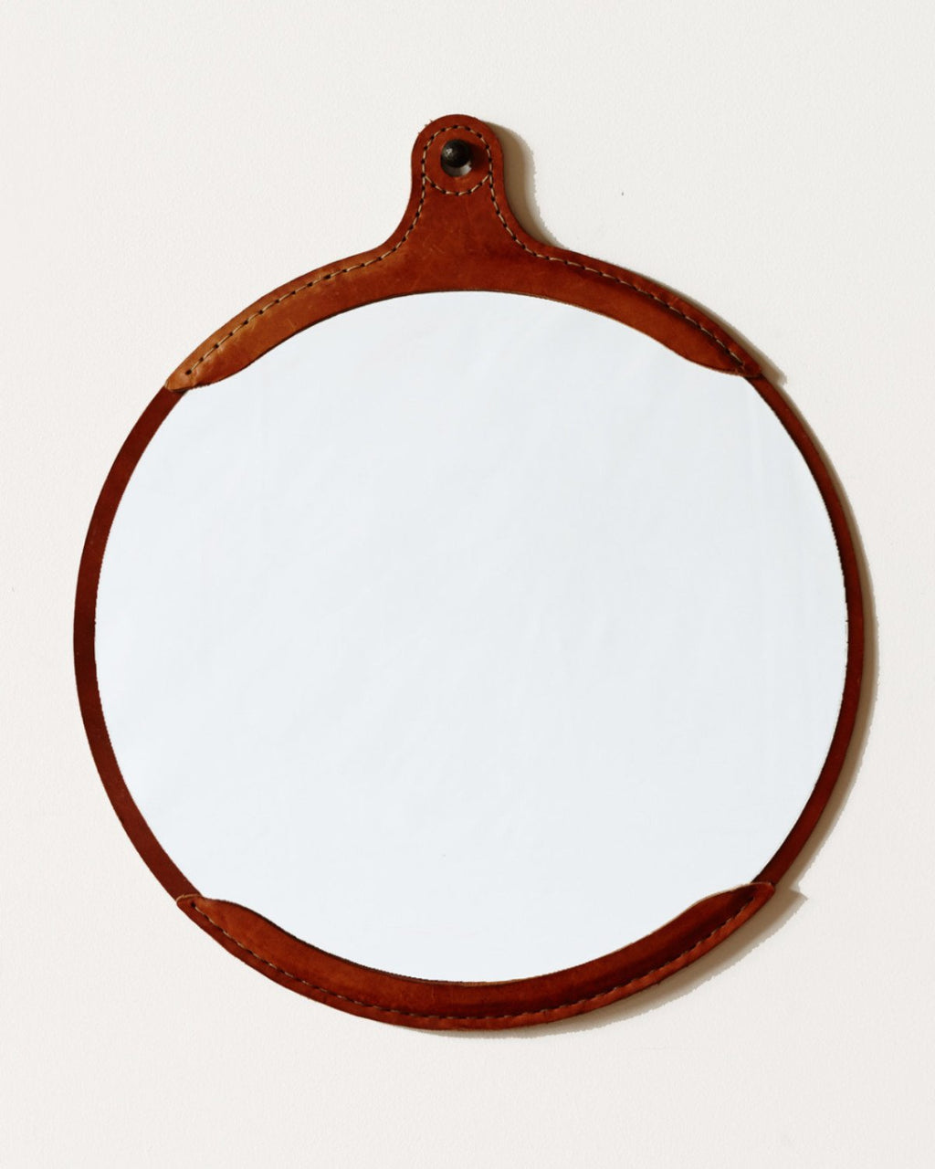 Lostine - Fairmount Leather Round Mirror