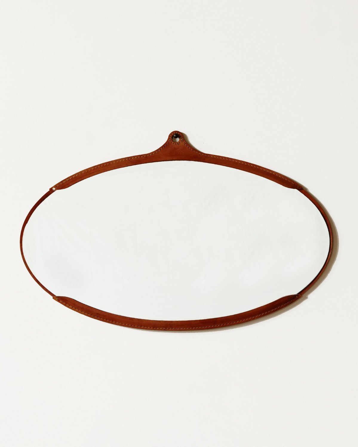 Lostine - Fairmount Leather Wide Oval Mirror