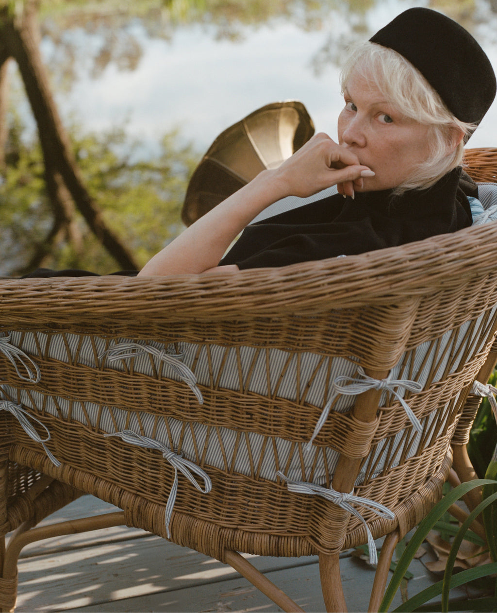 Olive Ateliers - Sanctuary Lounge Chair Back Cushion - Bayside Stripe
