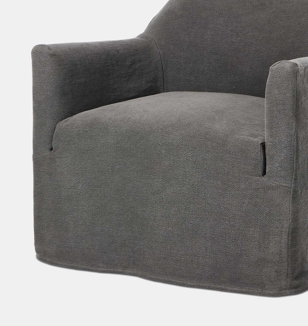 Amber Interiors - Lowell Slipcover Swivel Chair