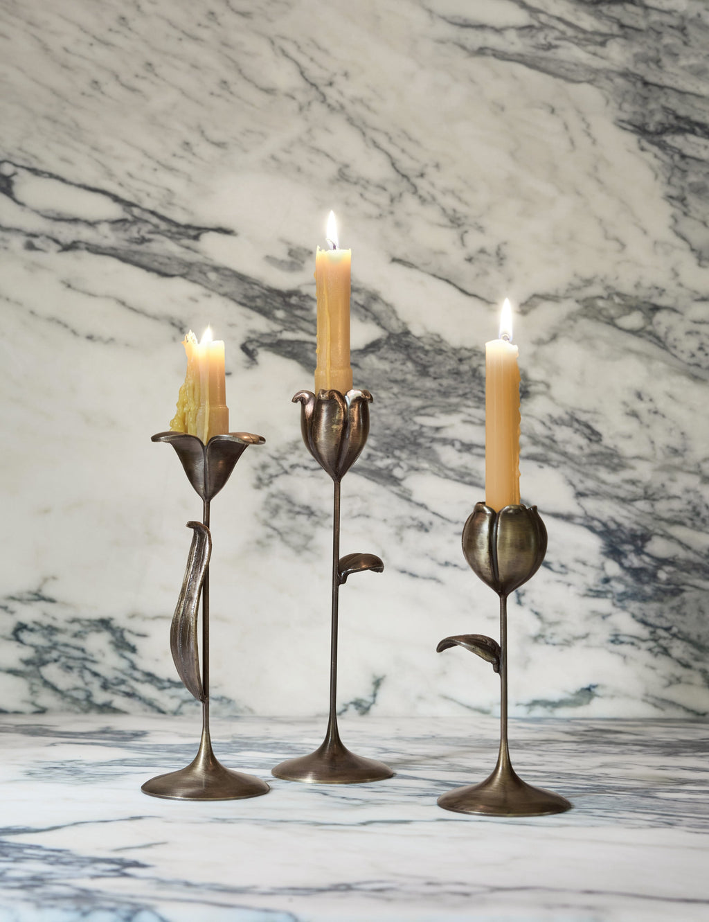 Lulu and Georgia - Olivia Floral Candlesticks (Set of 3) by Sarah Sherman Samuel