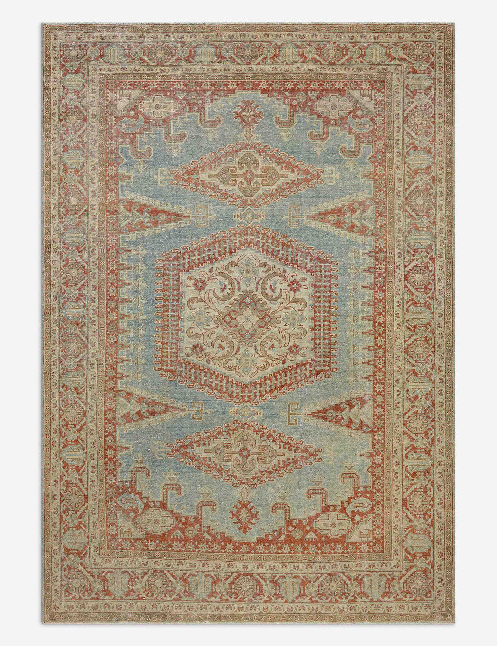 Lulu and Georgia - Vintage Turkish Hand - Knotted Wool Rug No. 613, 6'11" x 10'1"