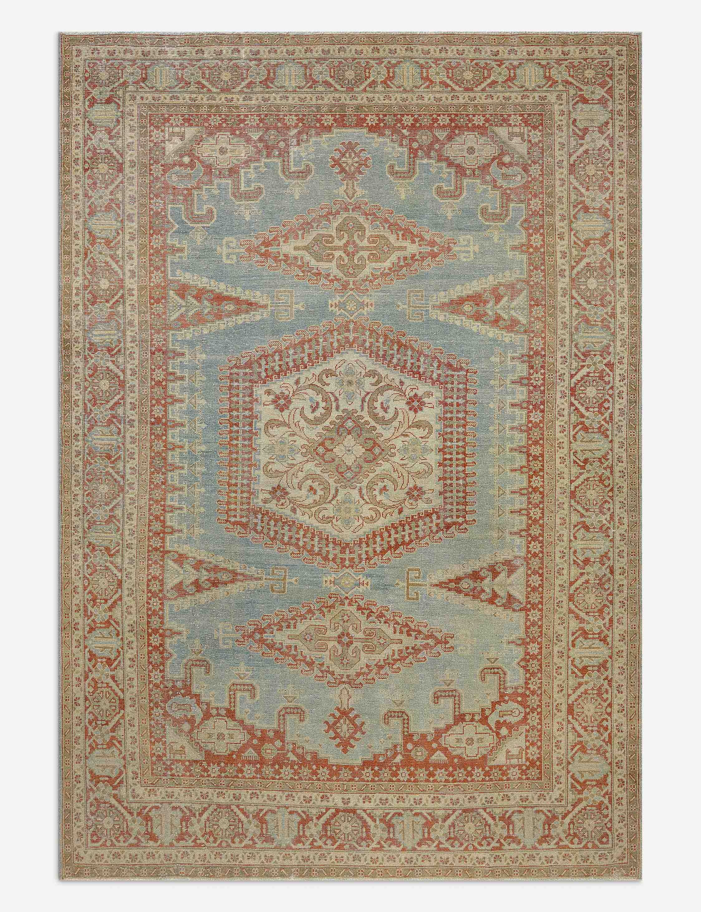 Lulu and Georgia - Vintage Turkish Hand - Knotted Wool Rug No. 613, 6'11" x 10'1"