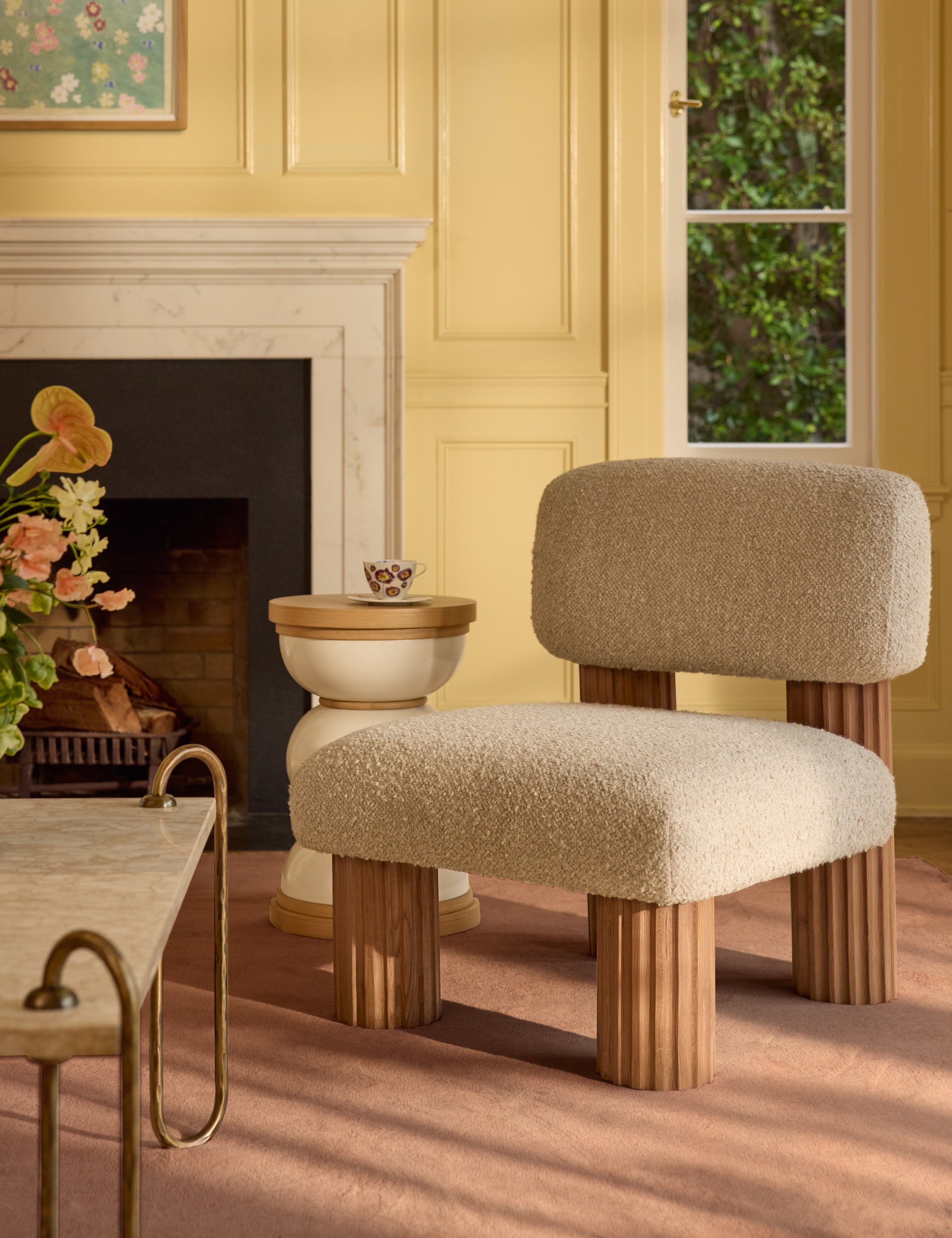 Lulu and Georgia - Open Box: Auclair Accent Chair, Tan Boucle