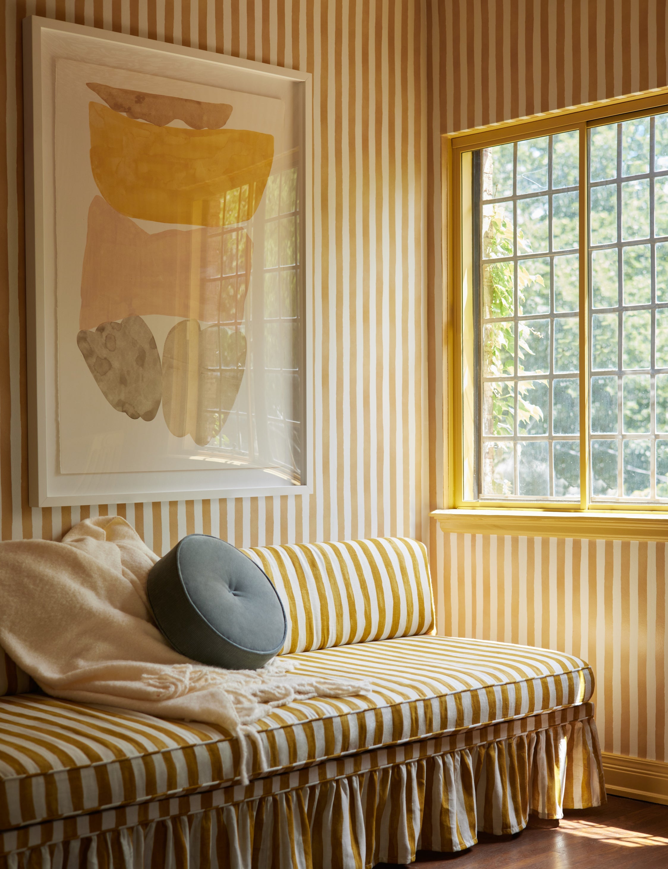 Lulu and Georgia - Painterly Stripe Wallpaper by Sarah Sherman Samuel