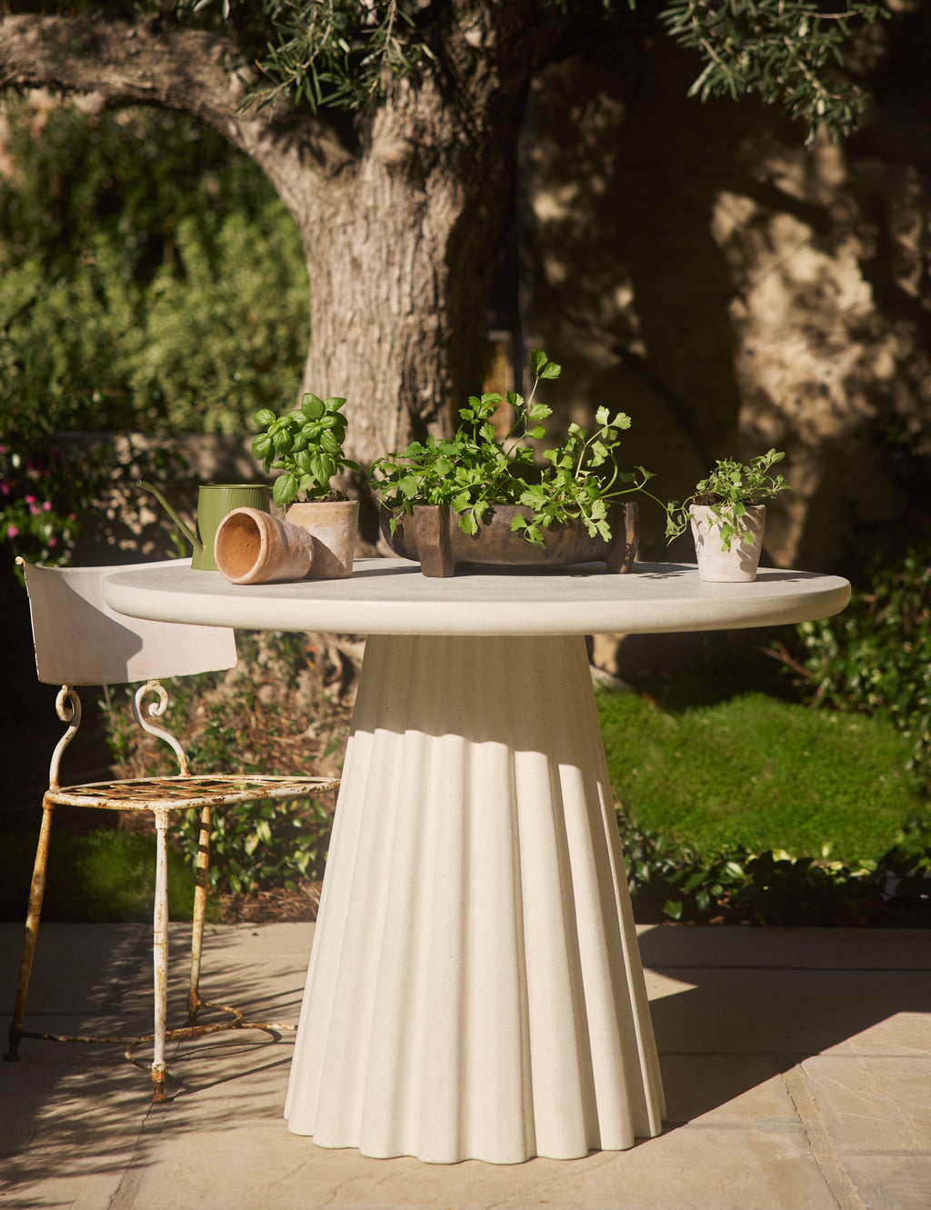 Lulu and Georgia - Open Box: Lazenby Indoor / Outdoor Round Dining Table, White 42"W