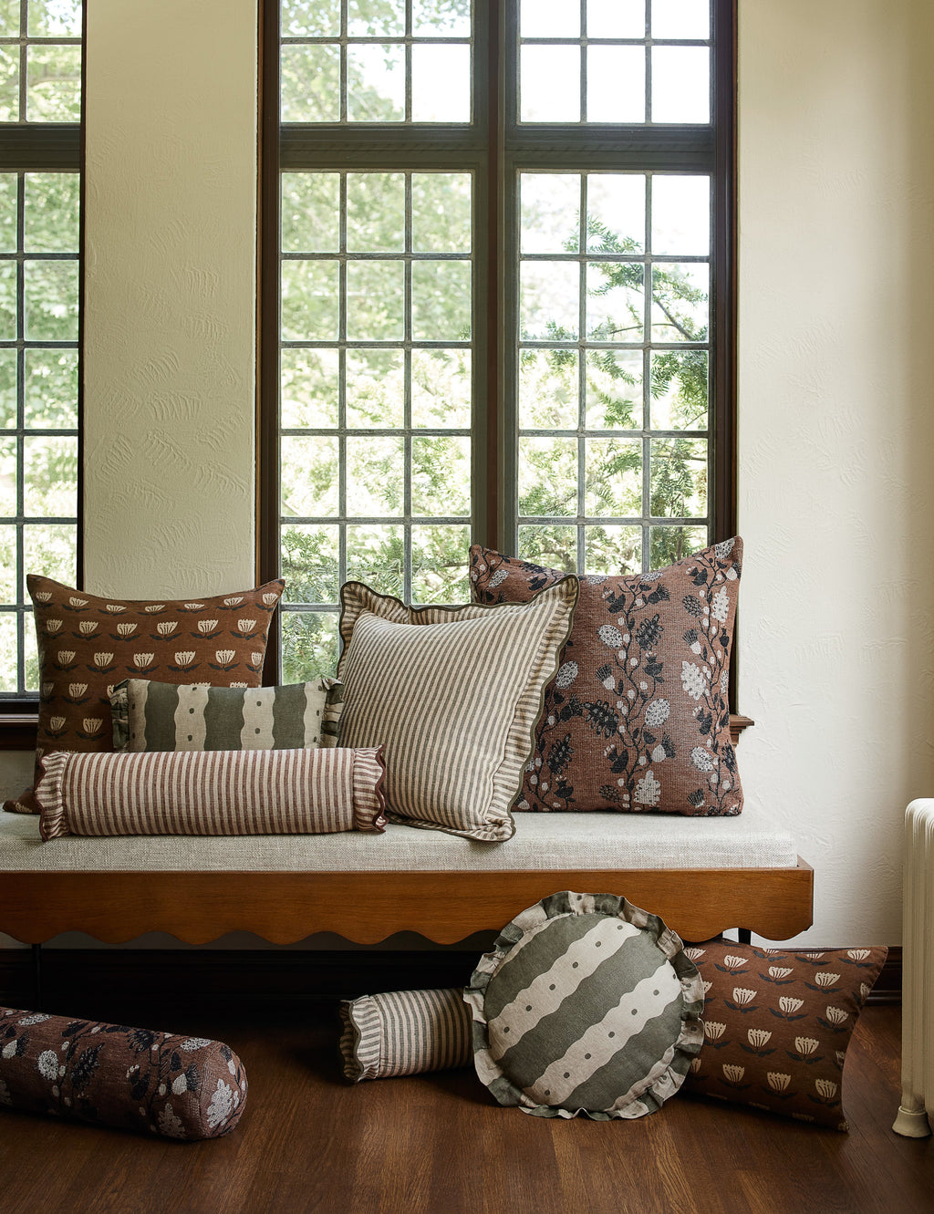 Lulu and Georgia - Vini Botanical Jacquard Bolster Pillow by Sarah Sherman Samuel