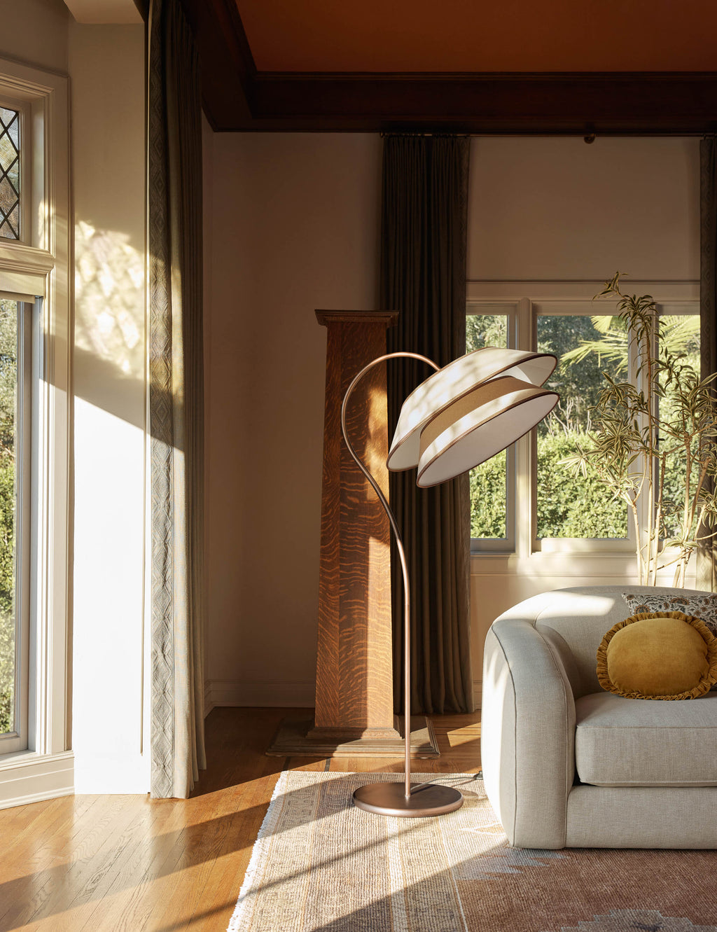 Lulu and Georgia - Open Box: Pittman Floor Lamp, Ivory and Toffee
