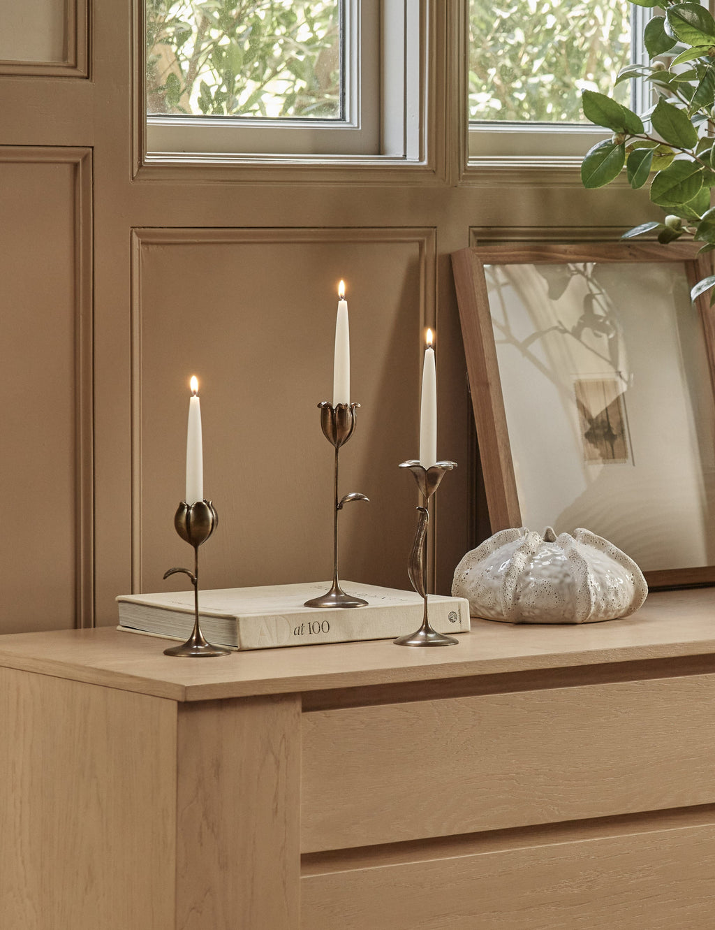 Lulu and Georgia - Olivia Floral Candlesticks (Set of 3) by Sarah Sherman Samuel