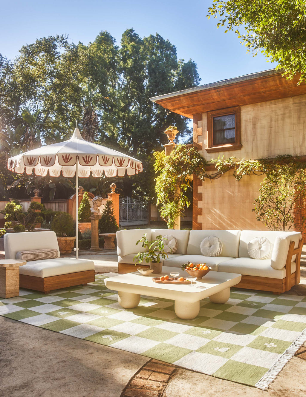 Lulu and Georgia - Aamu 8'6" Pagoda Outdoor Umbrella by Sarah Sherman Samuel