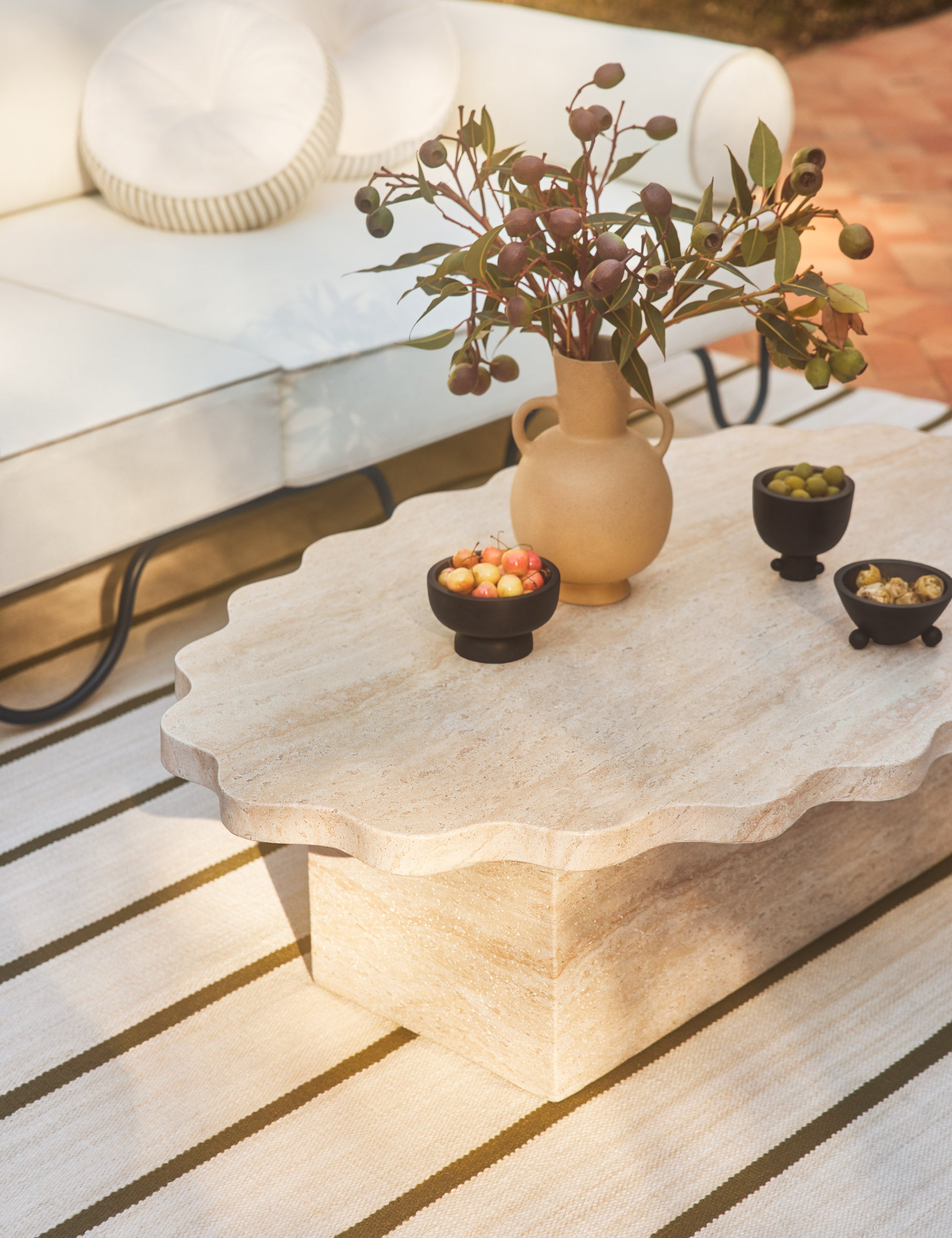 Lulu and Georgia - Scalloped Indoor / Outdoor Coffee Table by Sarah Sherman Samuel
