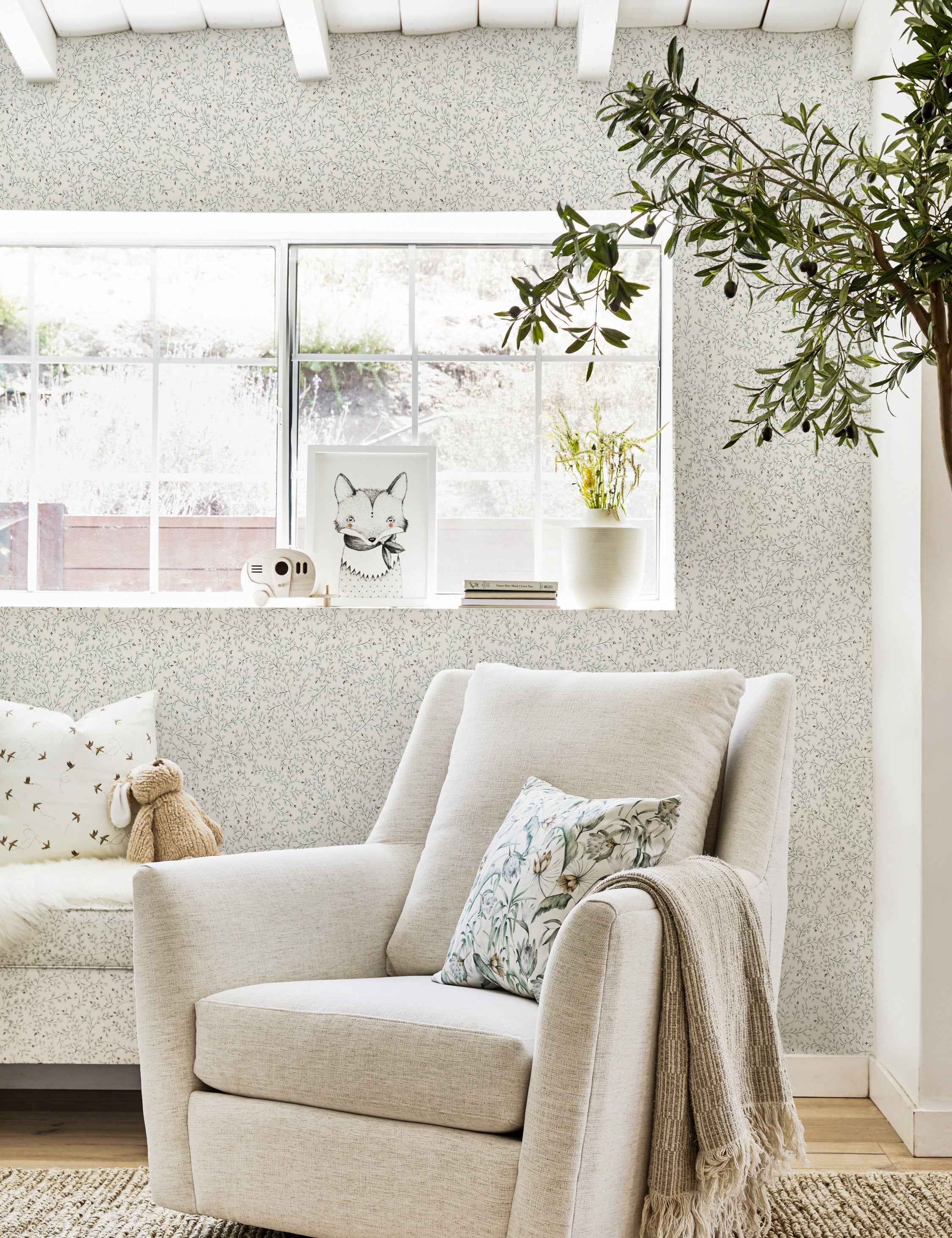 Lulu and Georgia - Dainty Leaves Wallpaper by Rylee + Cru