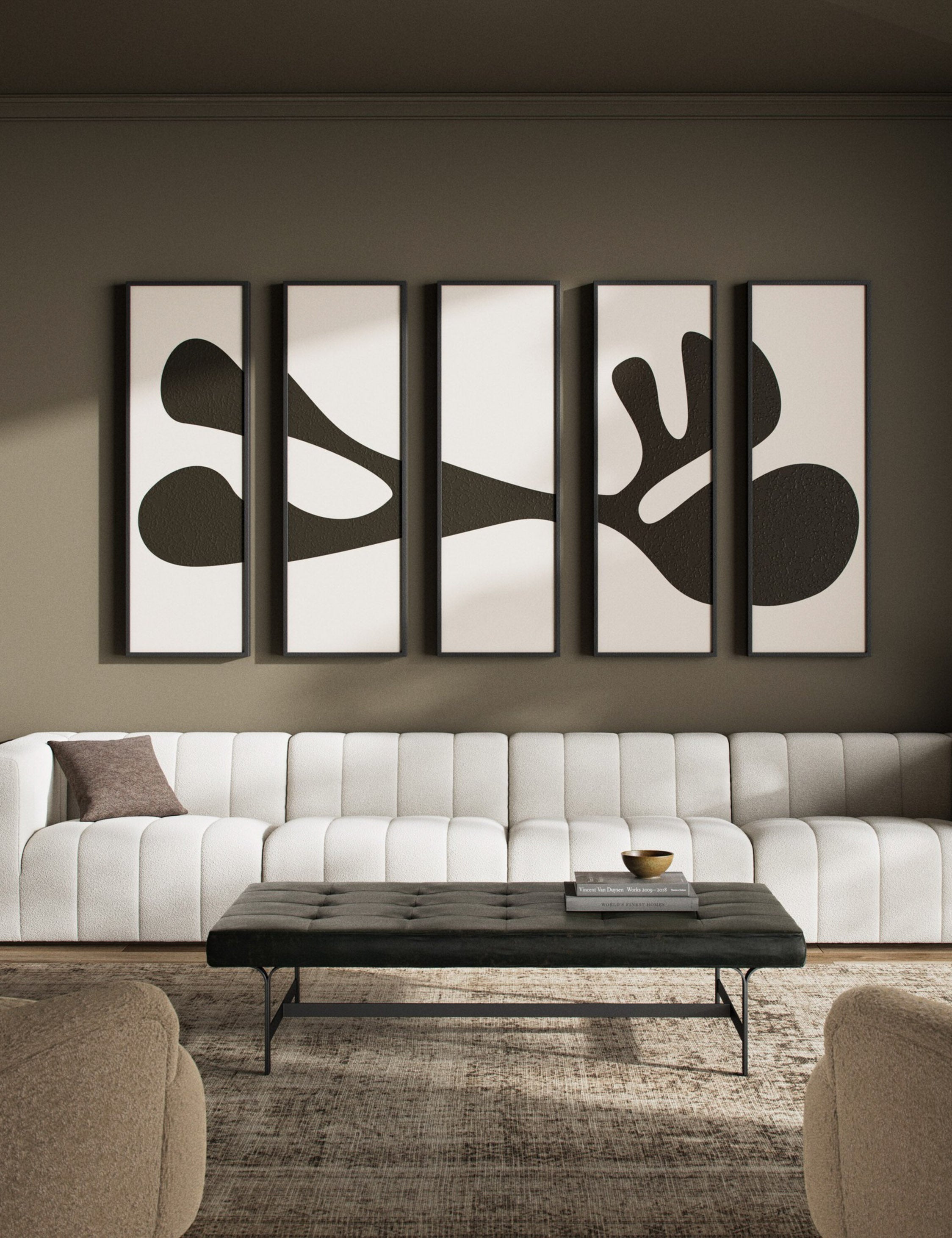 Lulu and Georgia - Organic Shape I Wall Art (Set of 5) by FHAS Inhouse
