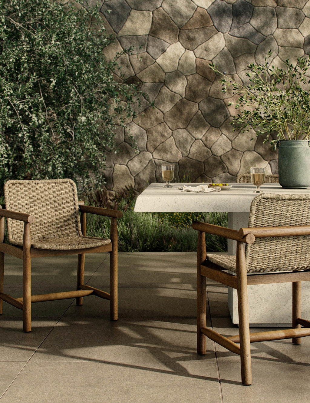 Lulu and Georgia - Dume Indoor / Outdoor Dining Arm Chair by Amber Lewis x Four Hands