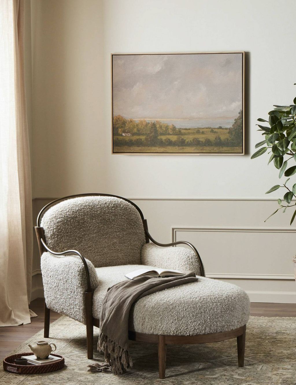 Lulu and Georgia - Open Box: Demi Chaise, Stone by Amber Lewis x Four Hands