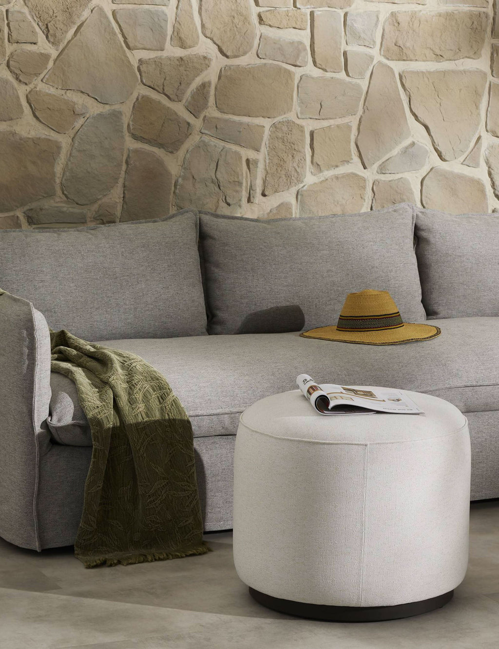 Lulu and Georgia - Aldora Outdoor Round Ottoman