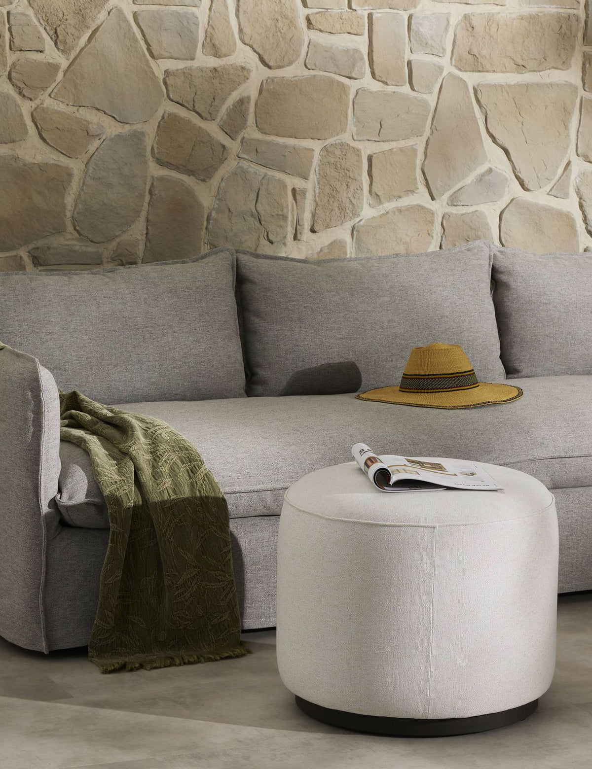 Lulu and Georgia - Aldora Outdoor Round Ottoman