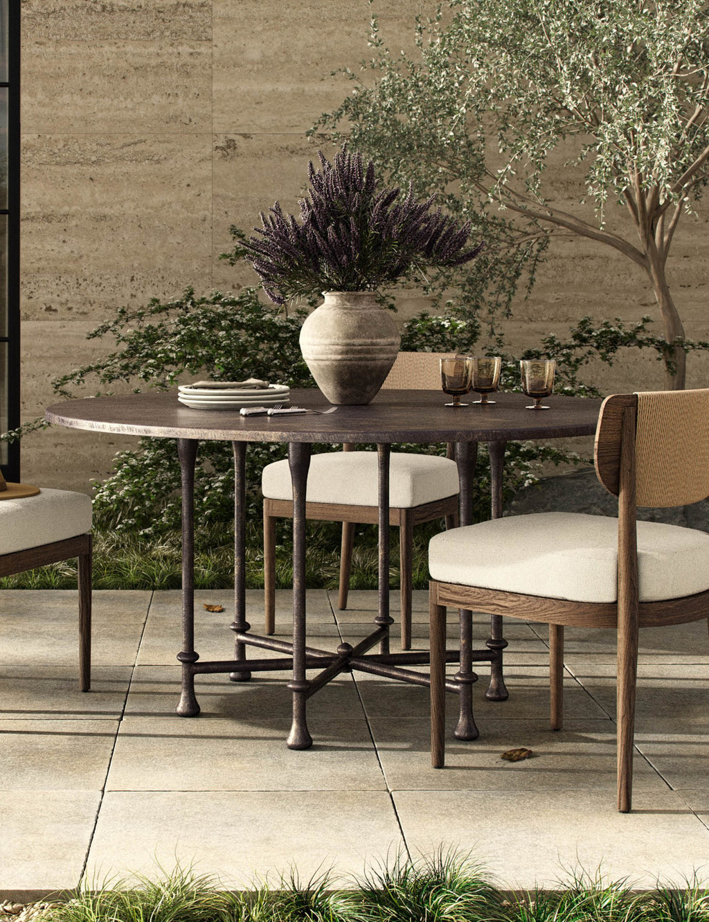 Lulu and Georgia - Leblanc Indoor / Outdoor Round Dining Table by Amber Lewis x Four Hands