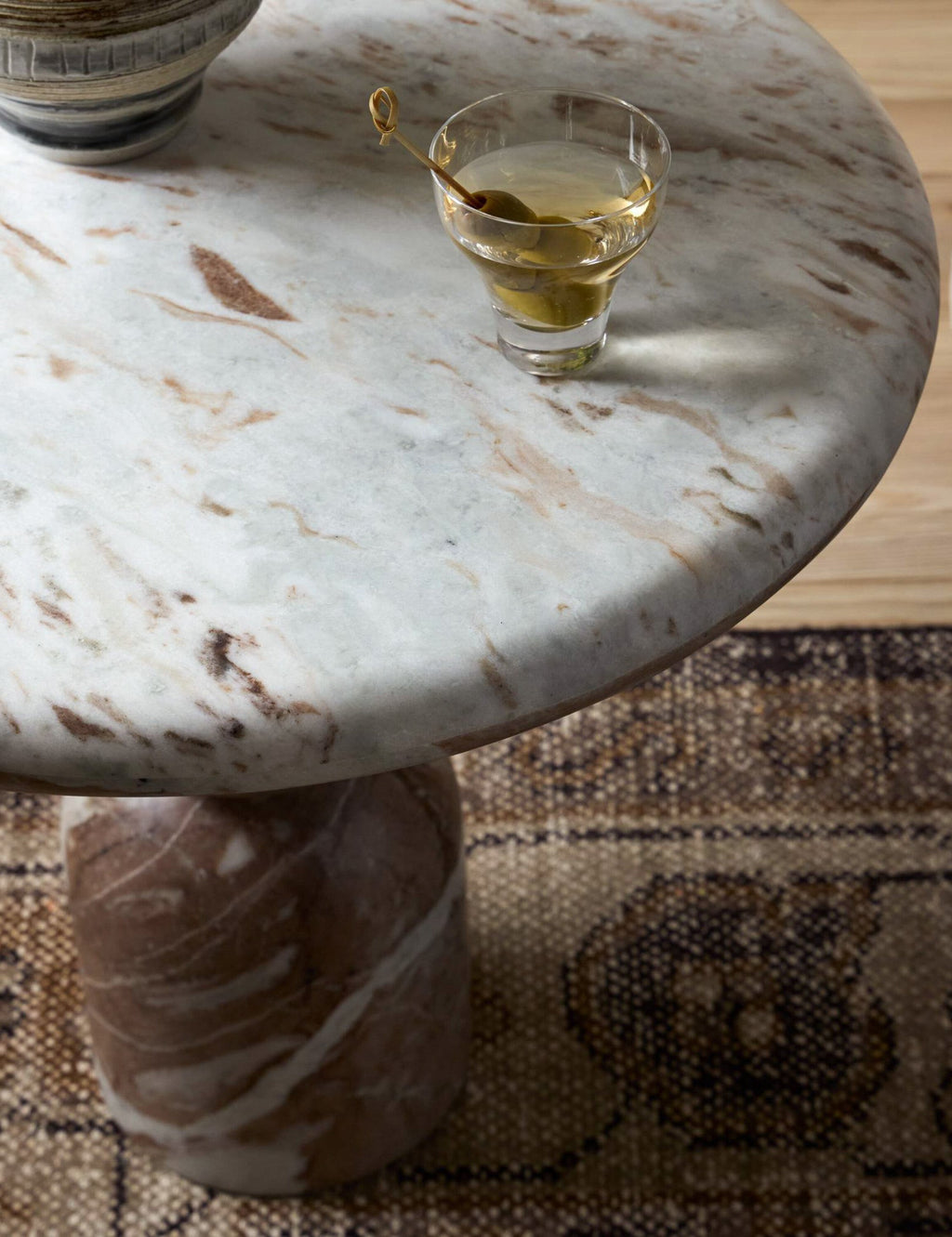 Lulu and Georgia - Open Box: Figueroa Round Side Table, Sawar Marble by Amber Lewis x Four Hands