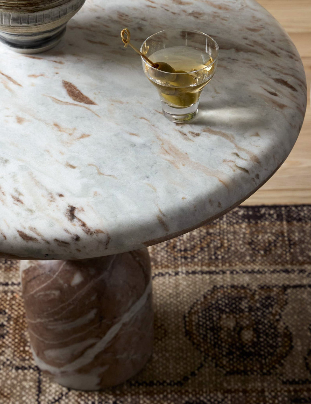 Lulu and Georgia - Open Box: Figueroa Round Side Table, Sawar Marble by Amber Lewis x Four Hands