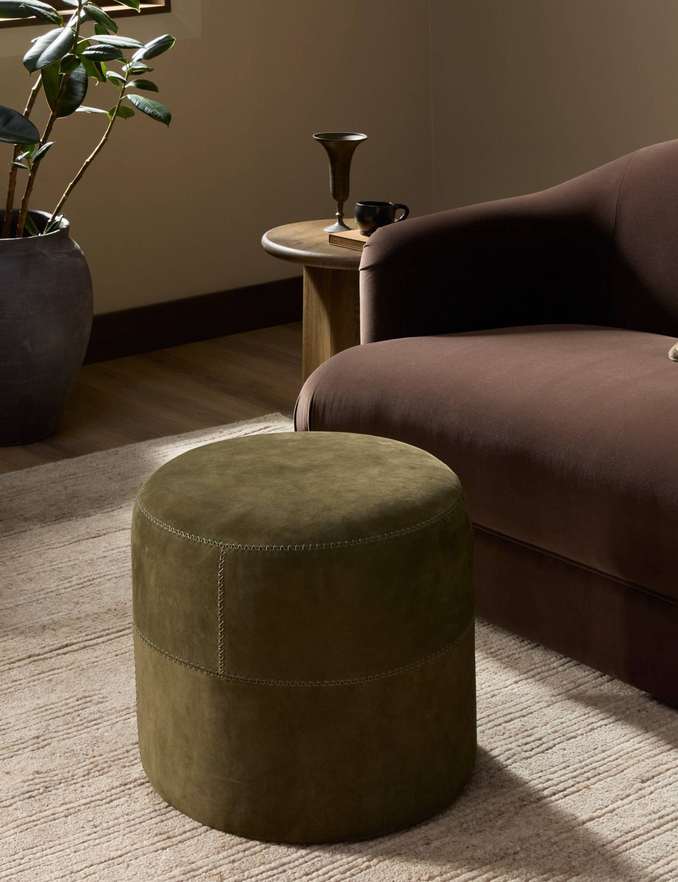 Lulu and Georgia - Camino Round Ottoman by Amber Lewis x Four Hands