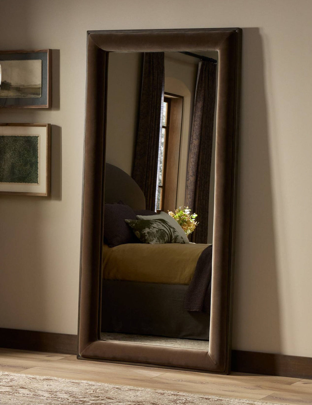 Lulu and Georgia - Leoni Upholstered Floor Mirror