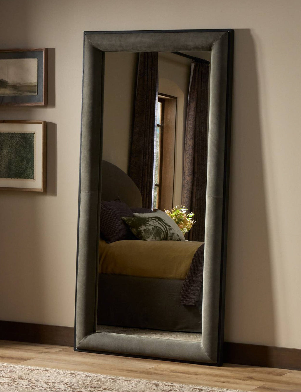 Lulu and Georgia - Leoni Upholstered Floor Mirror