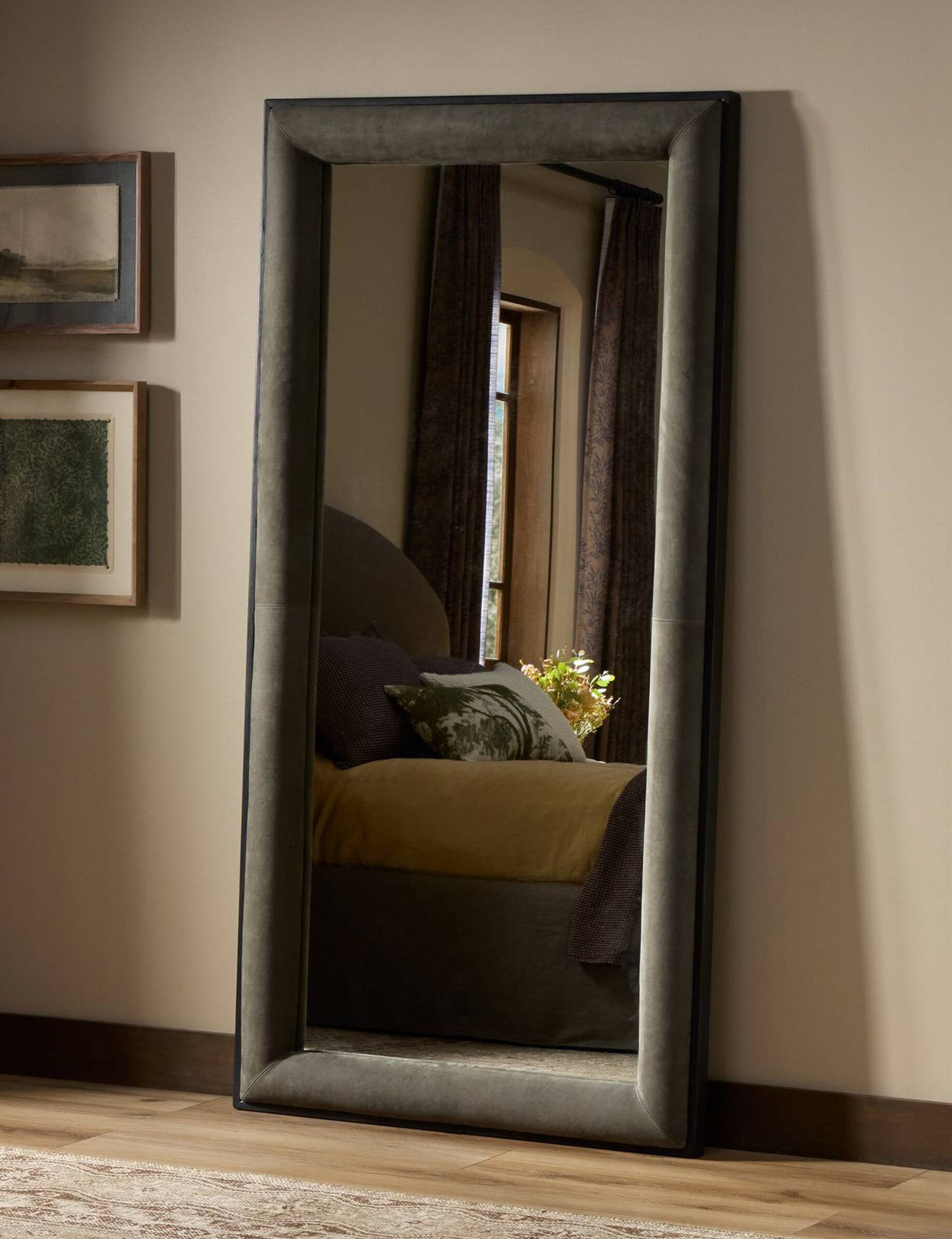 Lulu and Georgia - Leoni Upholstered Floor Mirror