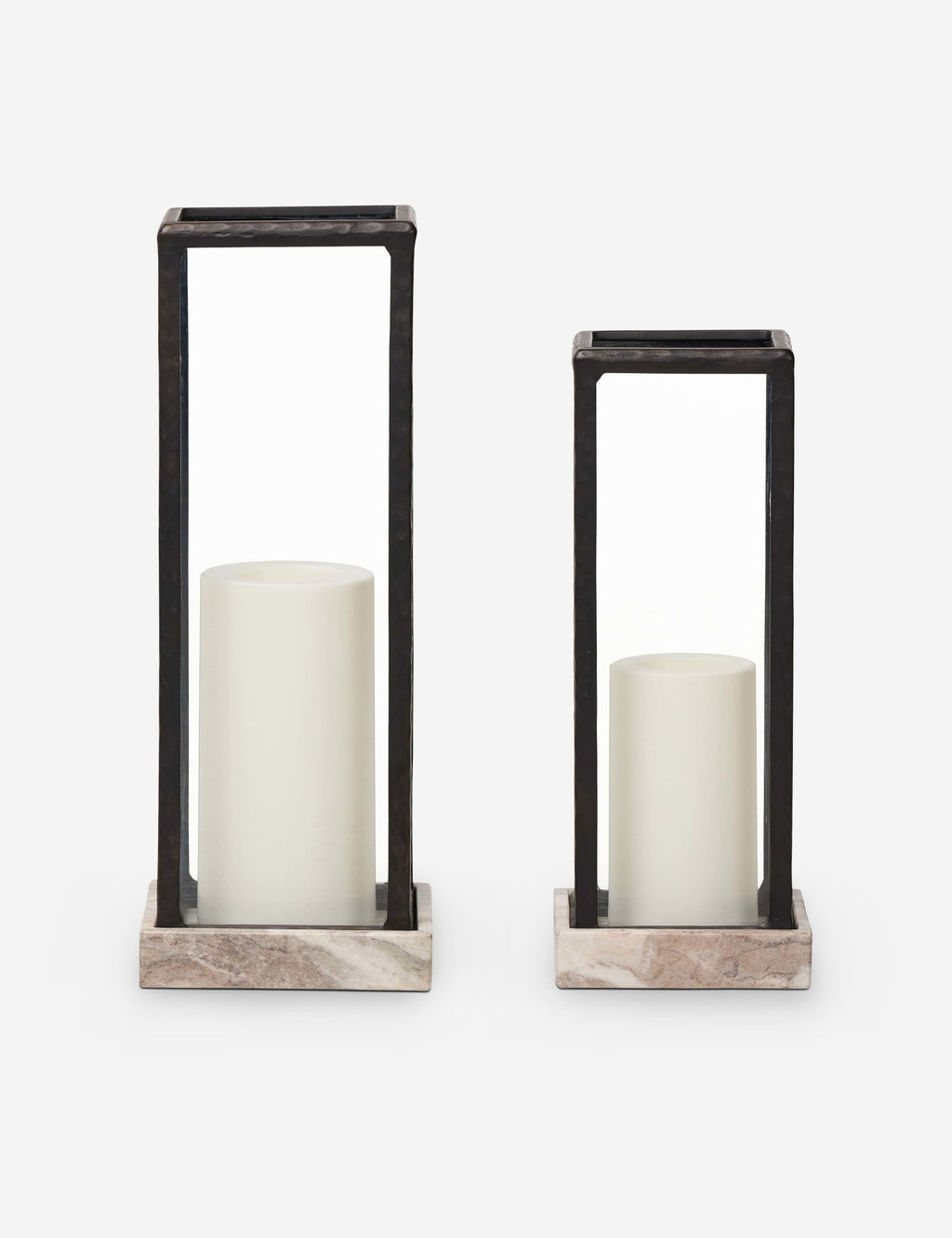 Lulu and Georgia - Malachi Marble Outdoor Lanterns (Set of 2)
