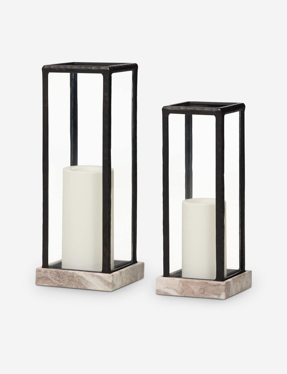 Lulu and Georgia - Malachi Marble Outdoor Lanterns (Set of 2)