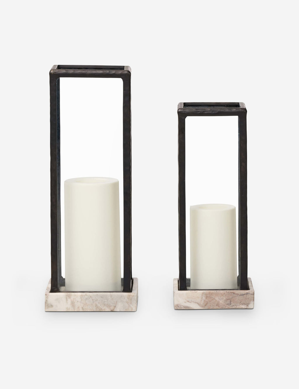 Lulu and Georgia - Malachi Marble Outdoor Lanterns (Set of 2)