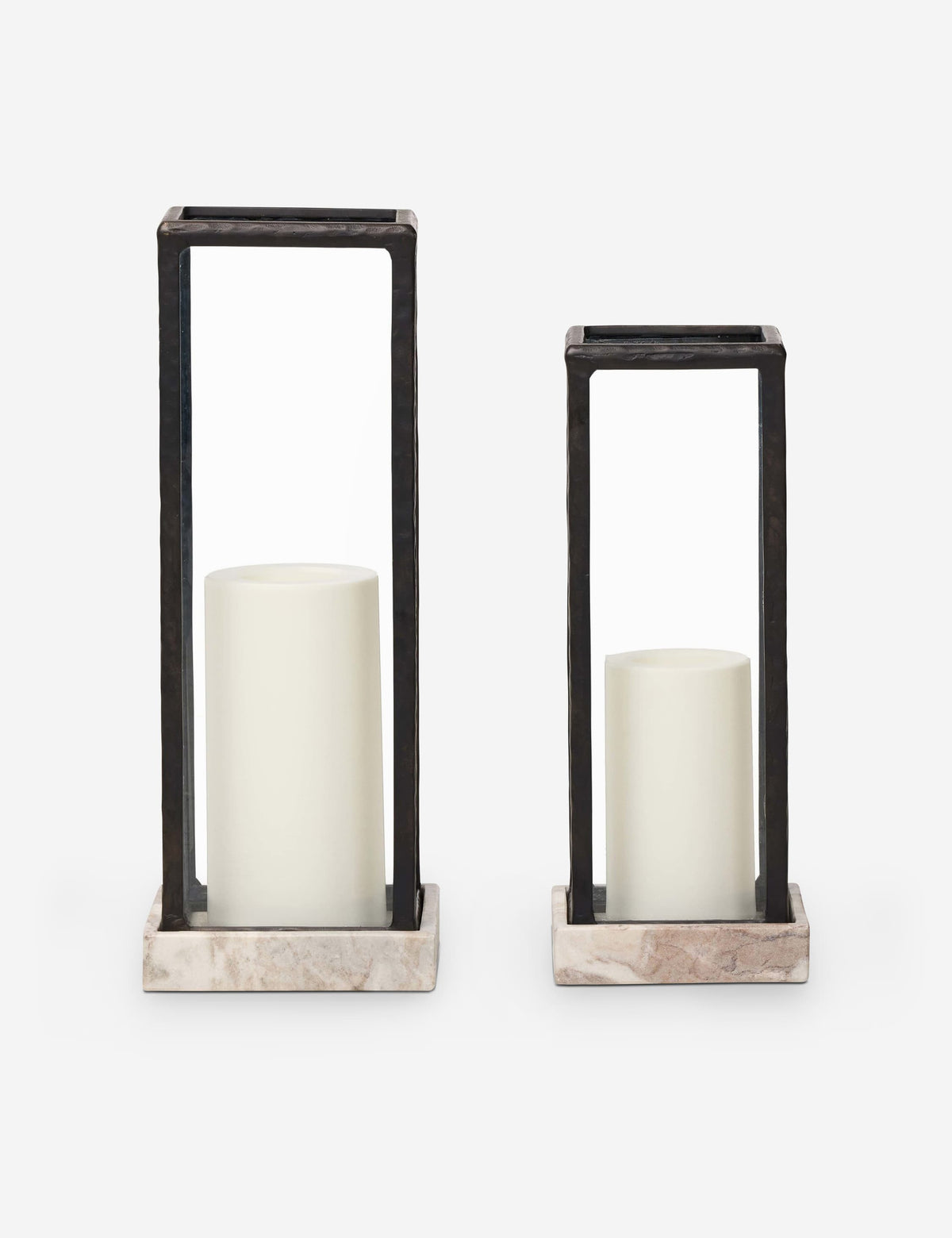 Lulu and Georgia - Malachi Marble Outdoor Lanterns (Set of 2)