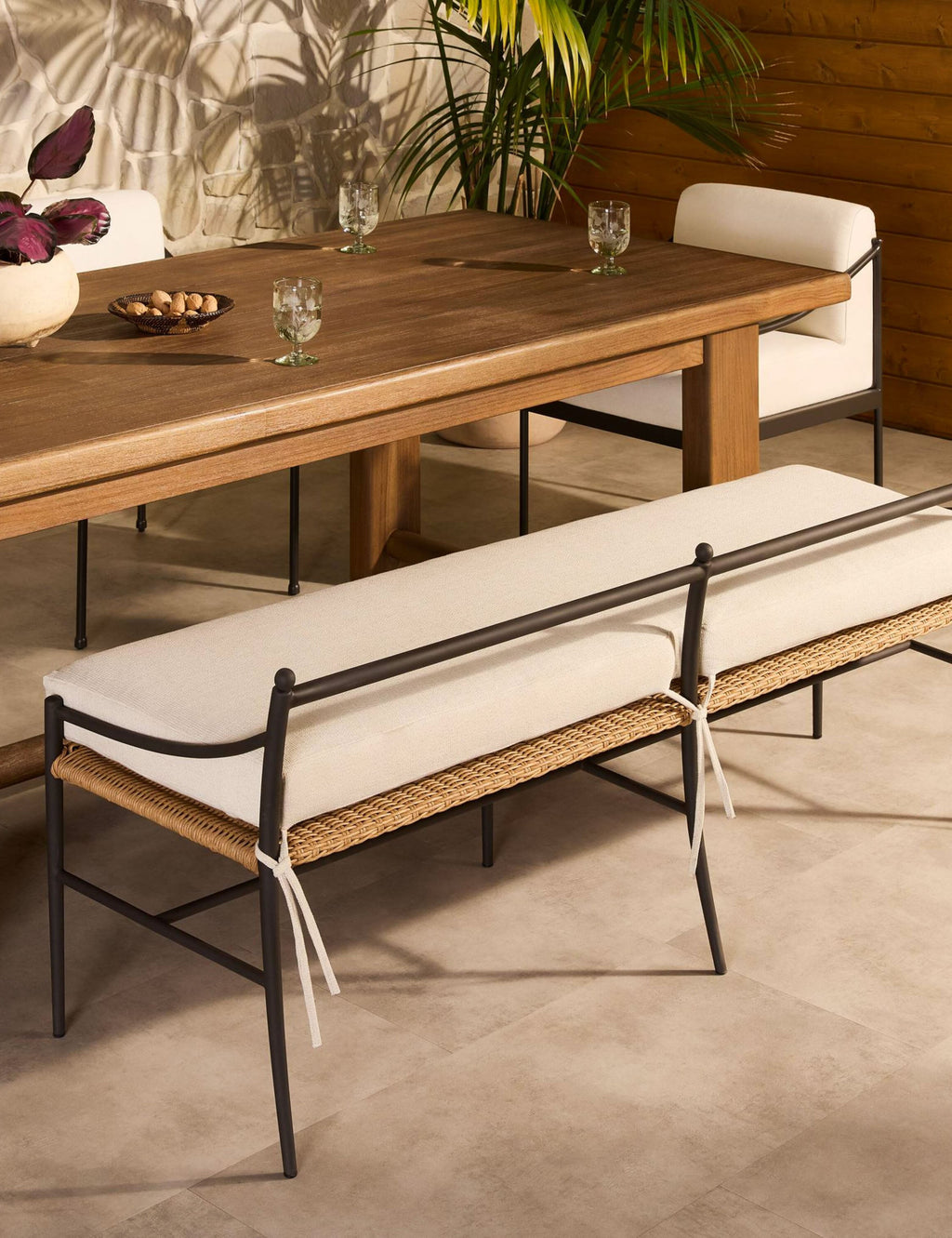 Lulu and Georgia - Mae Indoor / Outdoor Dining Bench by Amber Lewis x Four Hands