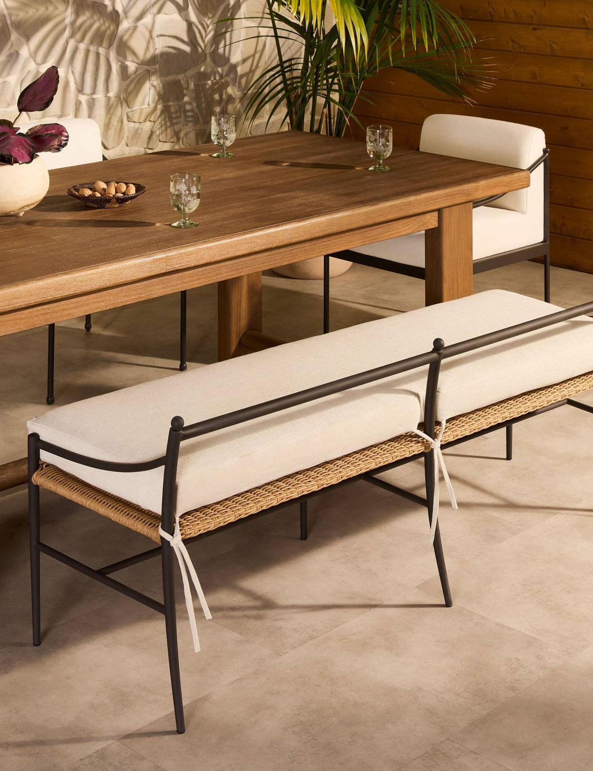 Lulu and Georgia - Mae Indoor / Outdoor Dining Bench by Amber Lewis x Four Hands