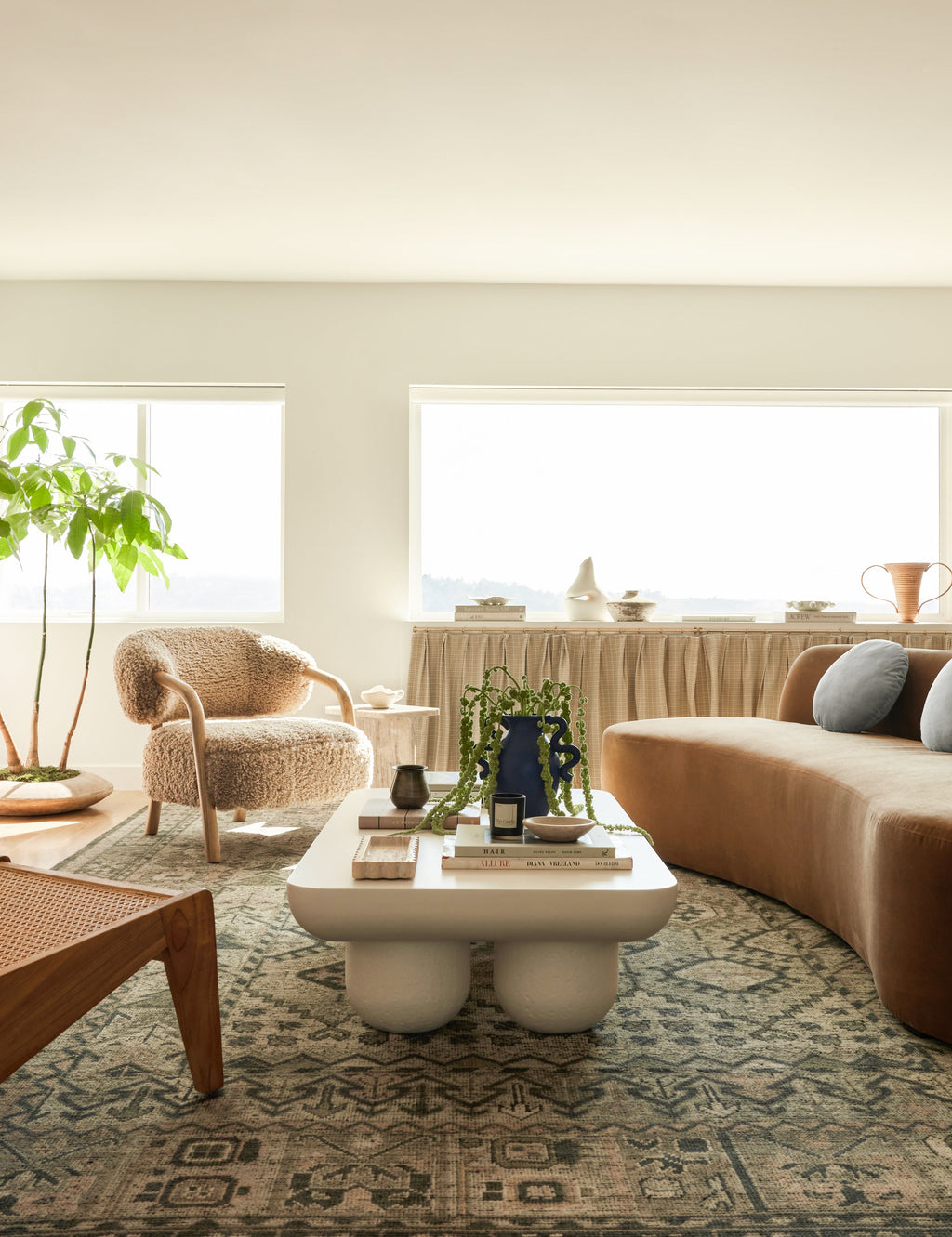 Lulu and Georgia - Open Box: Clouded Rectangle Coffee Table, Matte White by Sarah Sherman Samuel