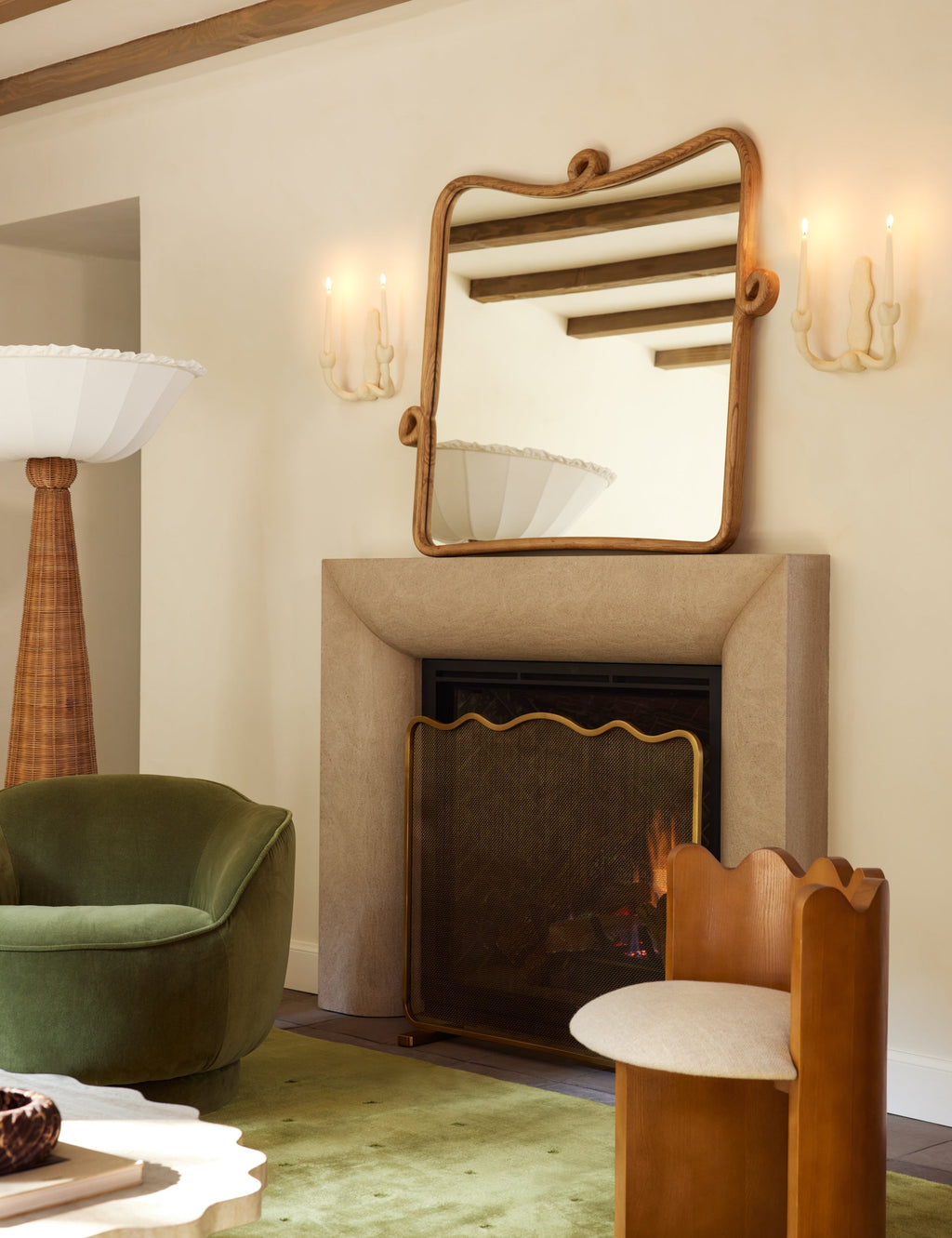 Lulu and Georgia - Looped Wood Mantel Mirror by Sarah Sherman Samuel