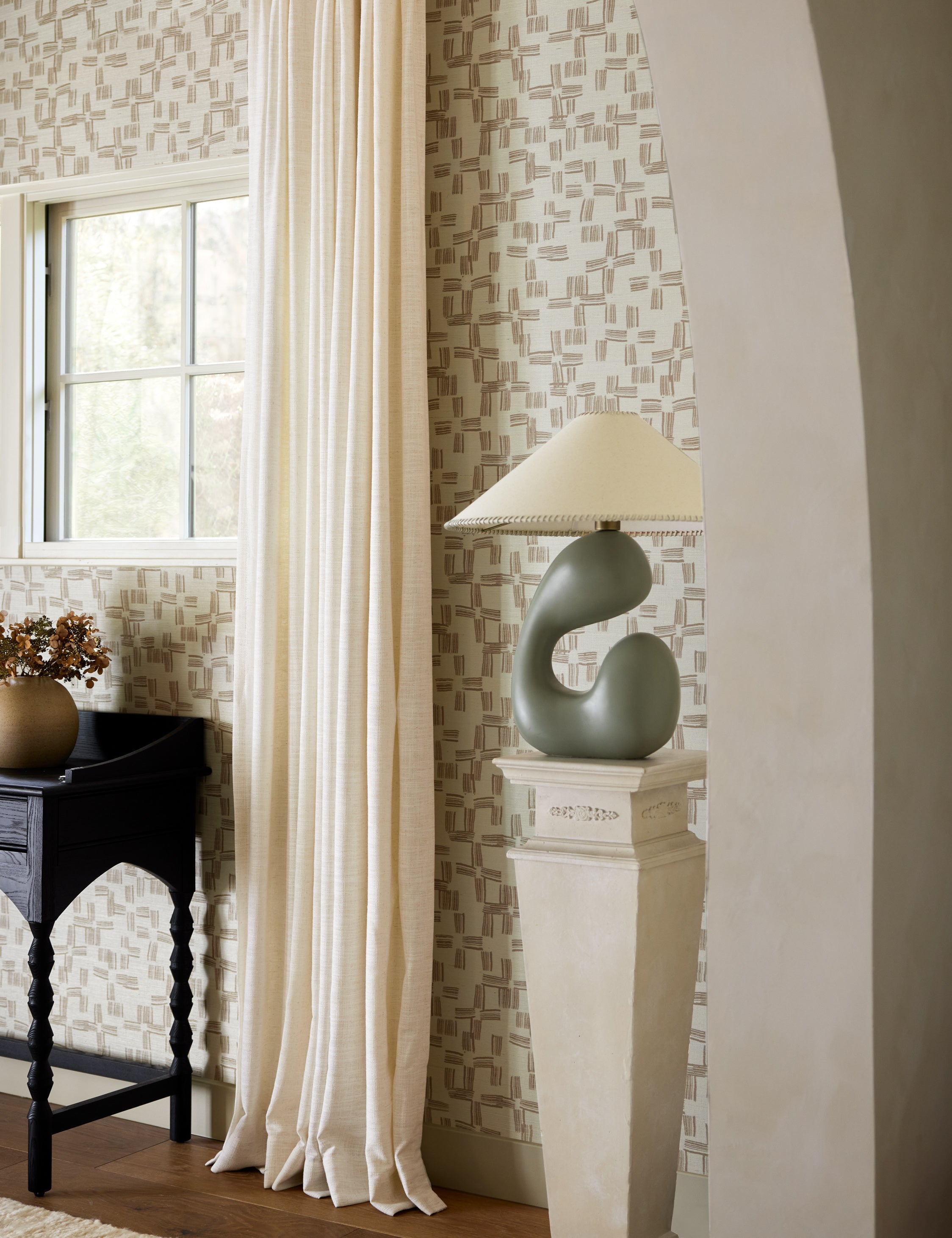 Lulu and Georgia - Crossmarks Grasscloth Wallpaper by Élan Byrd