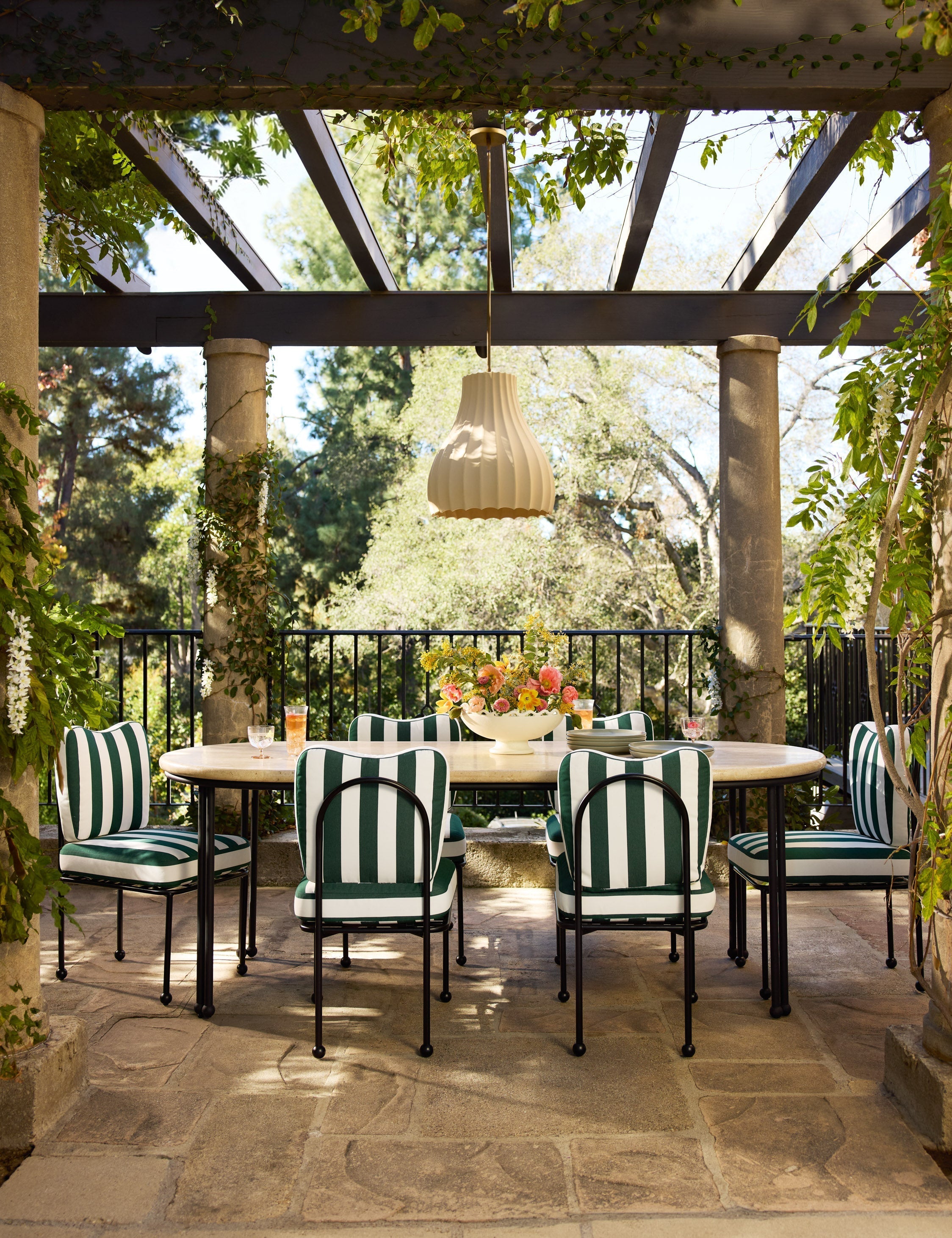 Lulu and Georgia - Open Box: Lanata Outdoor Dining Table, Travertine