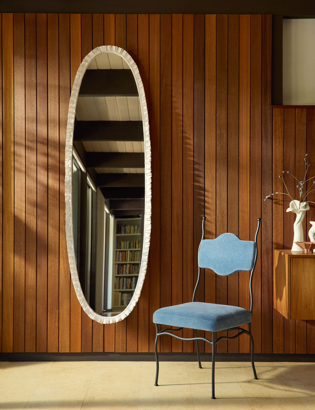 Lulu and Georgia - Pleated Oval Full Length Mirror by Sarah Sherman Samuel