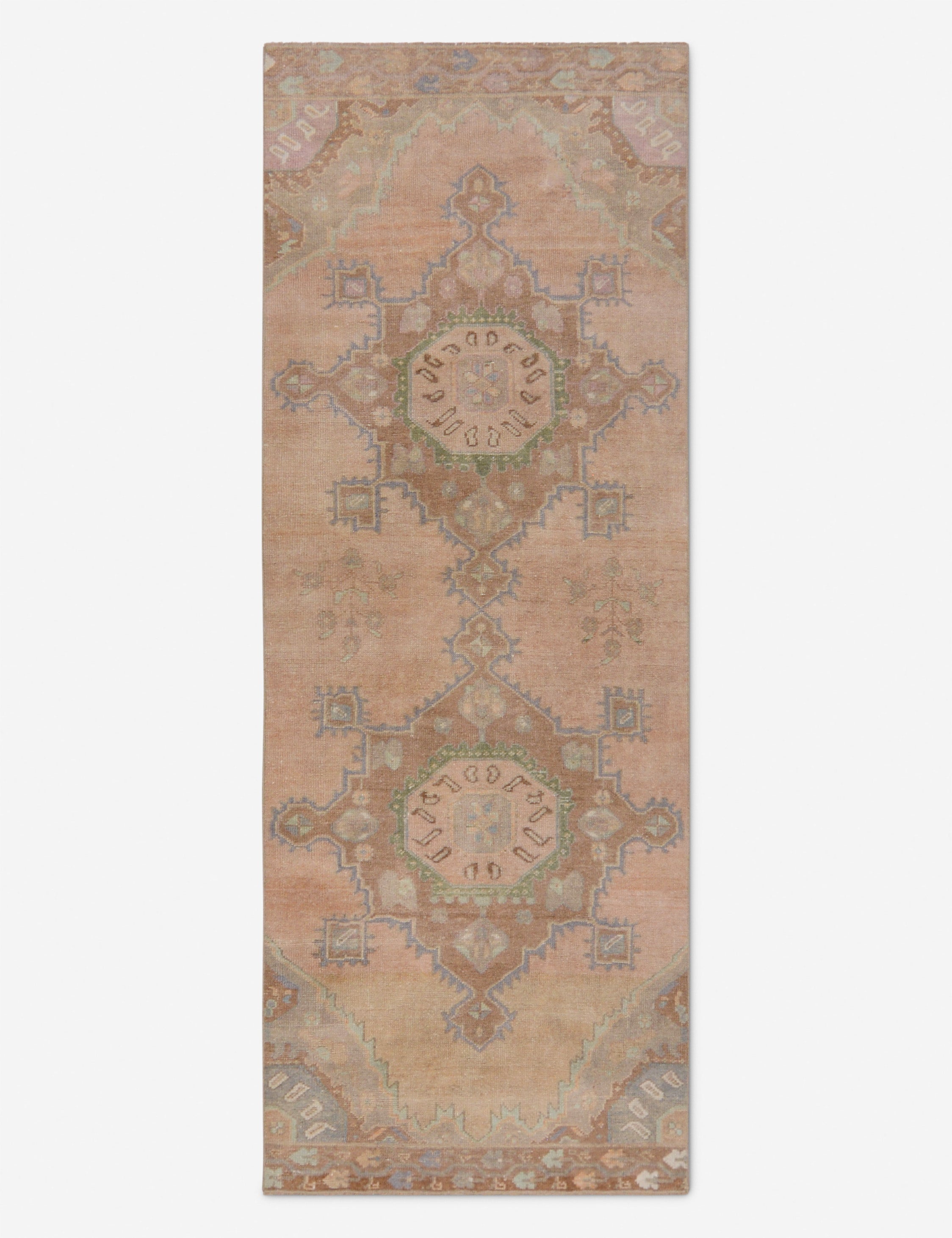 Lulu and Georgia - Vintage Turkish Hand - Knotted Wool Runner Rug No. 265, 3' x 8'1"