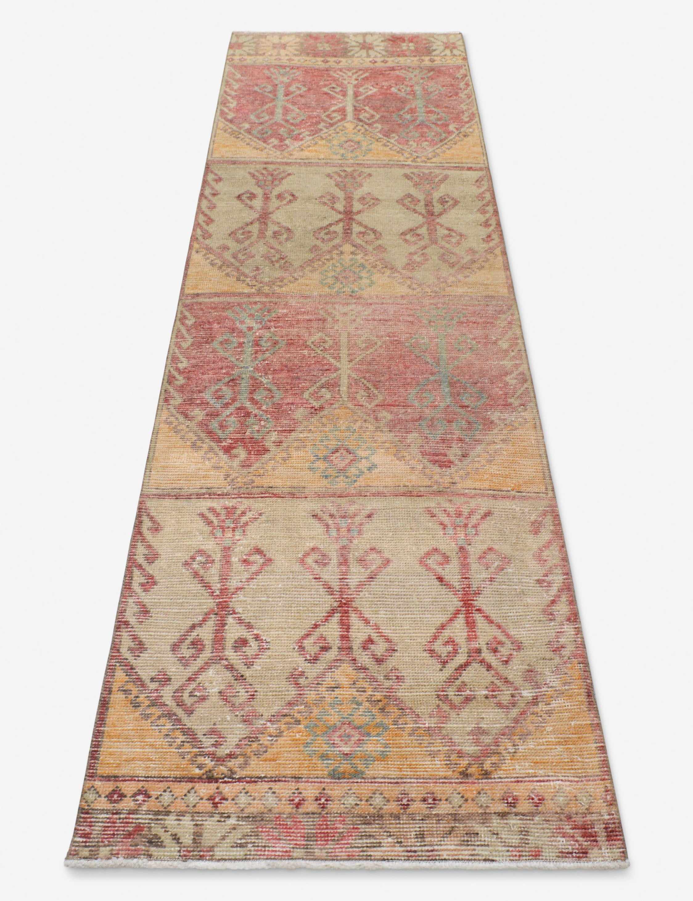 Lulu and Georgia - Vintage Turkish Hand - Knotted Wool Runner Rug No. 267, 3' x 11'8"