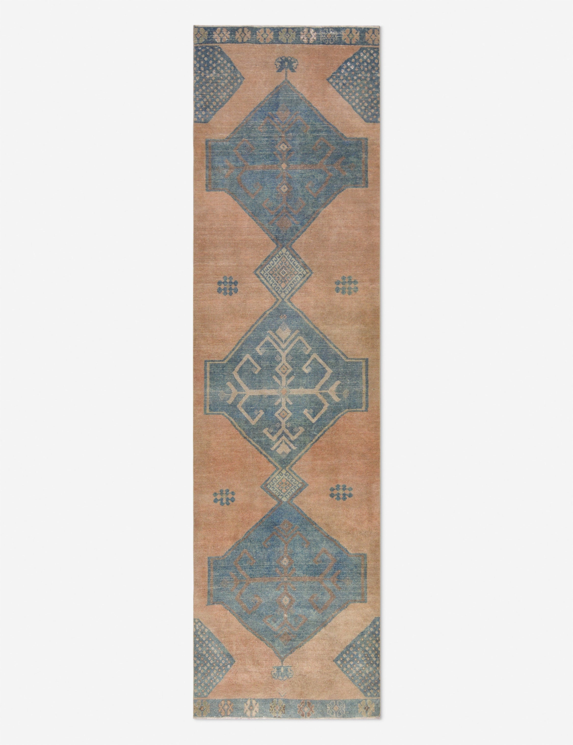 Lulu and Georgia - Vintage Turkish Hand - Knotted Wool Runner Rug No. 271, 3'2" x 11'8"